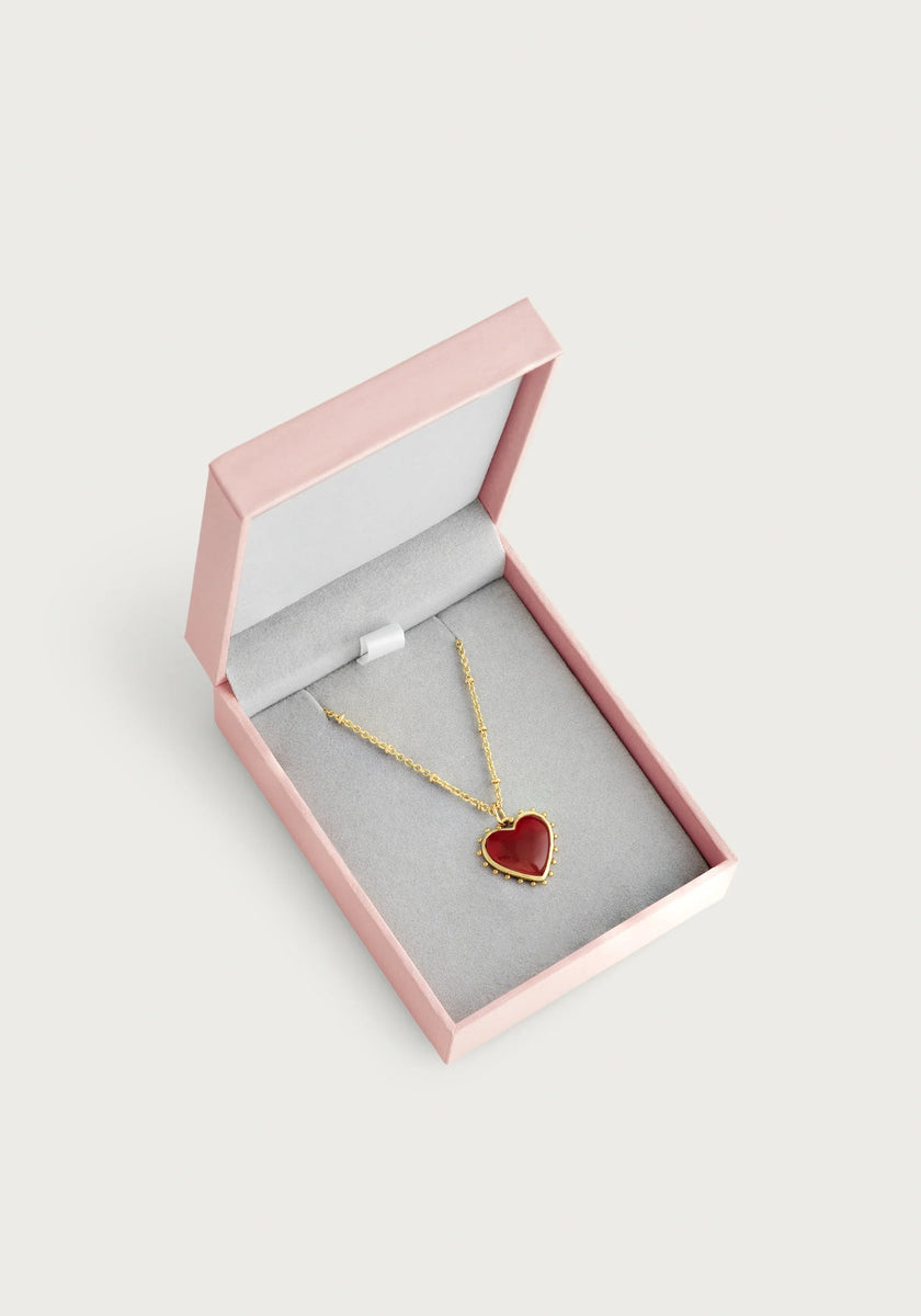 Heart With Stone Pendant Necklace - Anabel Aram