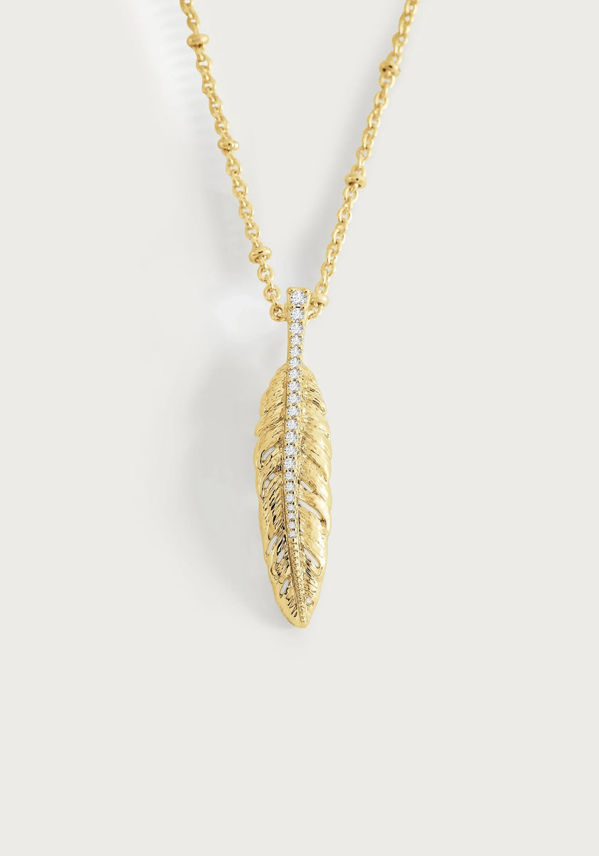 Feather Small Pendant Necklace - Anabel Aram