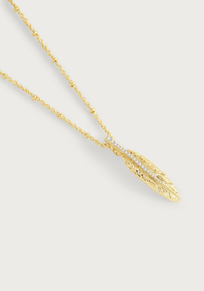 Feather Small Pendant Necklace - Anabel Aram