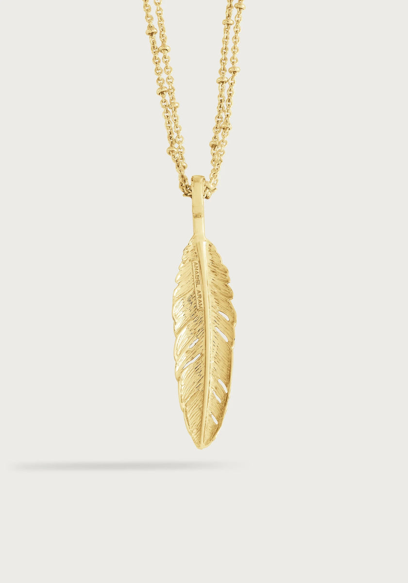 Feather Large Pendant Necklace - Anabel Aram