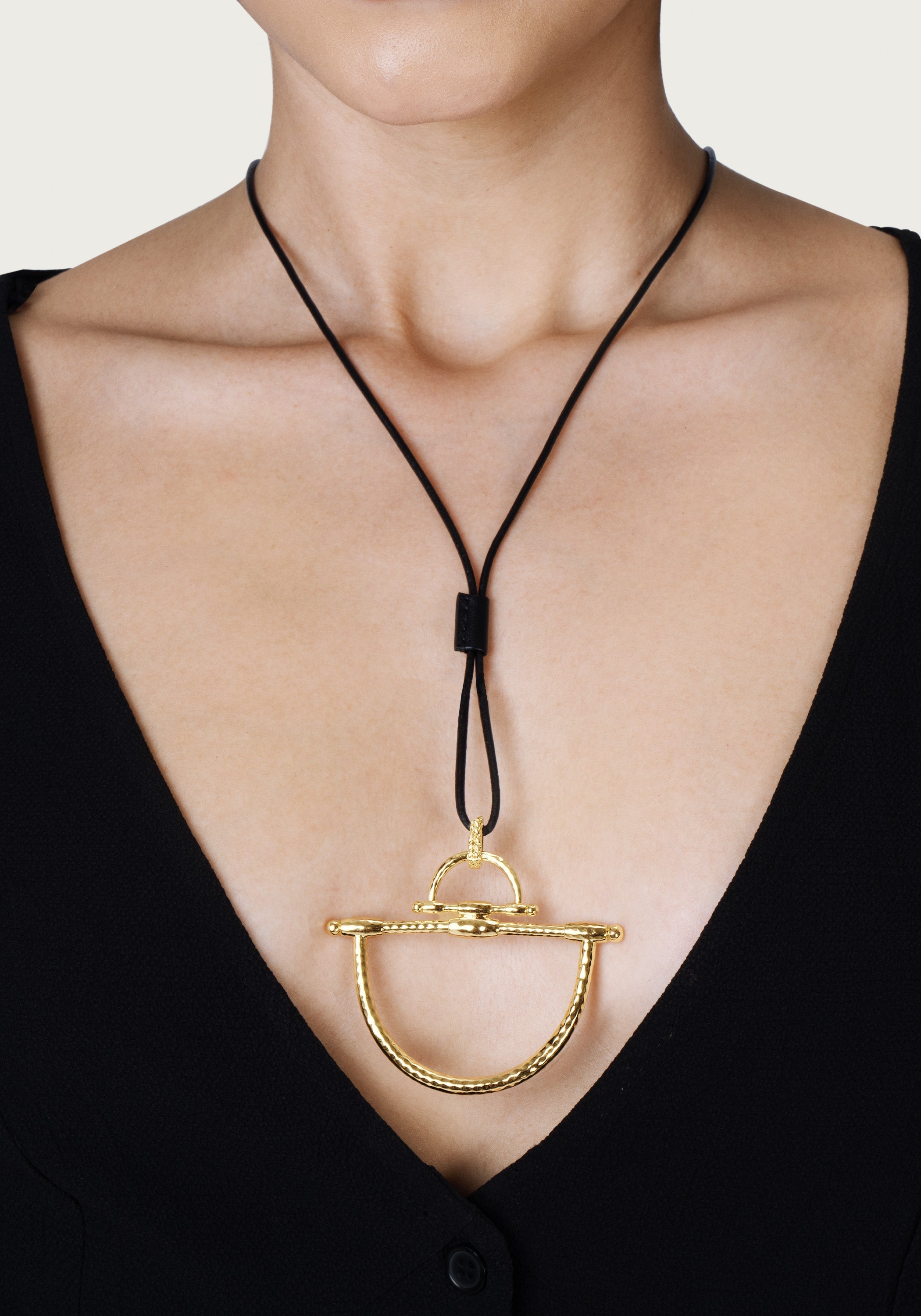 Cheval Bit Pendant, Gold