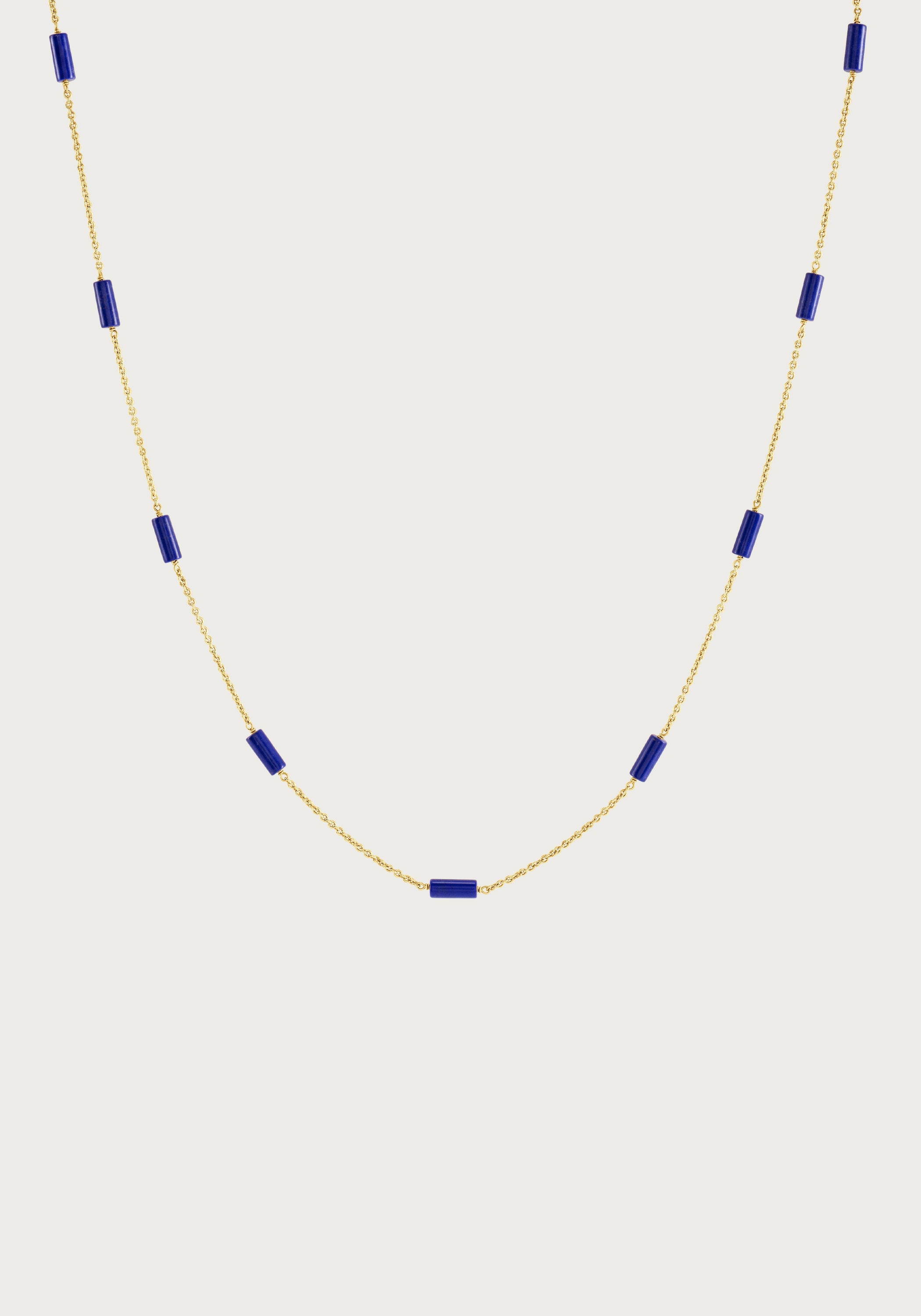 Forza Long Lapis Chain Necklace - Anabel Aram