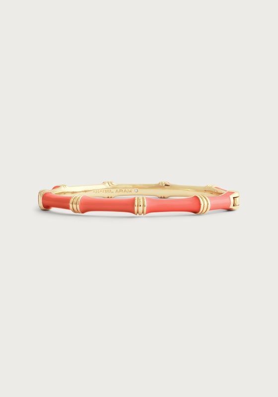 Bamboo Enameled Hinged Bangle