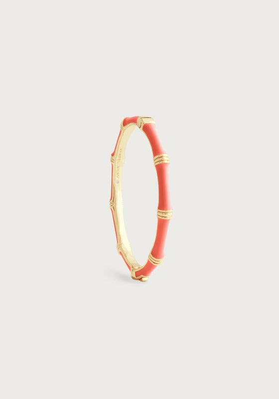 Bamboo Enameled Hinged Bangle