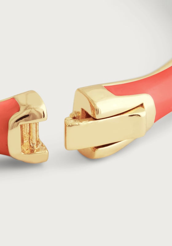 Bamboo Enameled Hinged Bangle