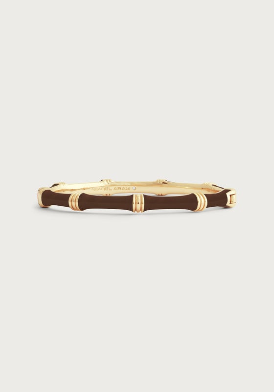 Bamboo Enameled Hinged Bangle