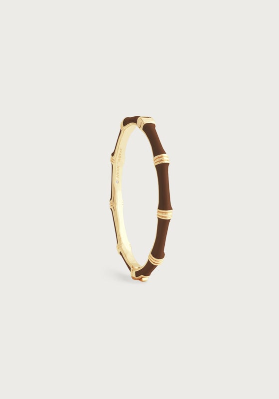 Bamboo Enameled Hinged Bangle
