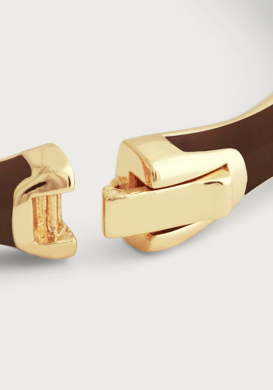 Bamboo Enameled Hinged Bangle