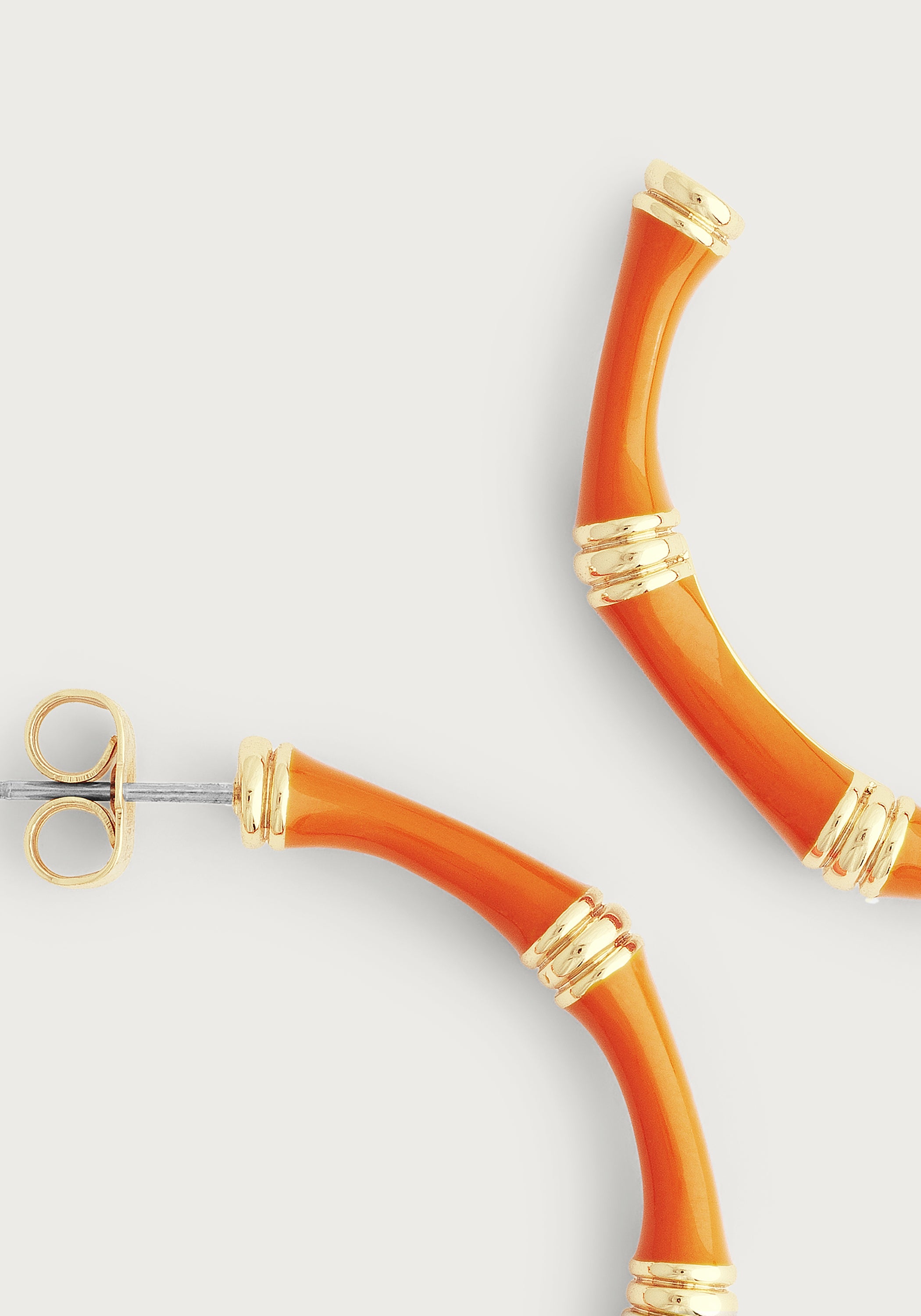 Bamboo Enameled Hoop Earrings