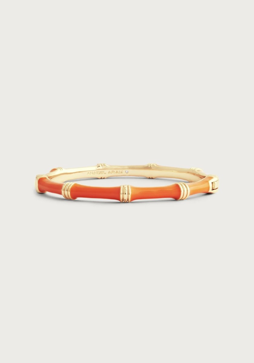 Bamboo Enameled Hinged Bangle - Anabel Aram