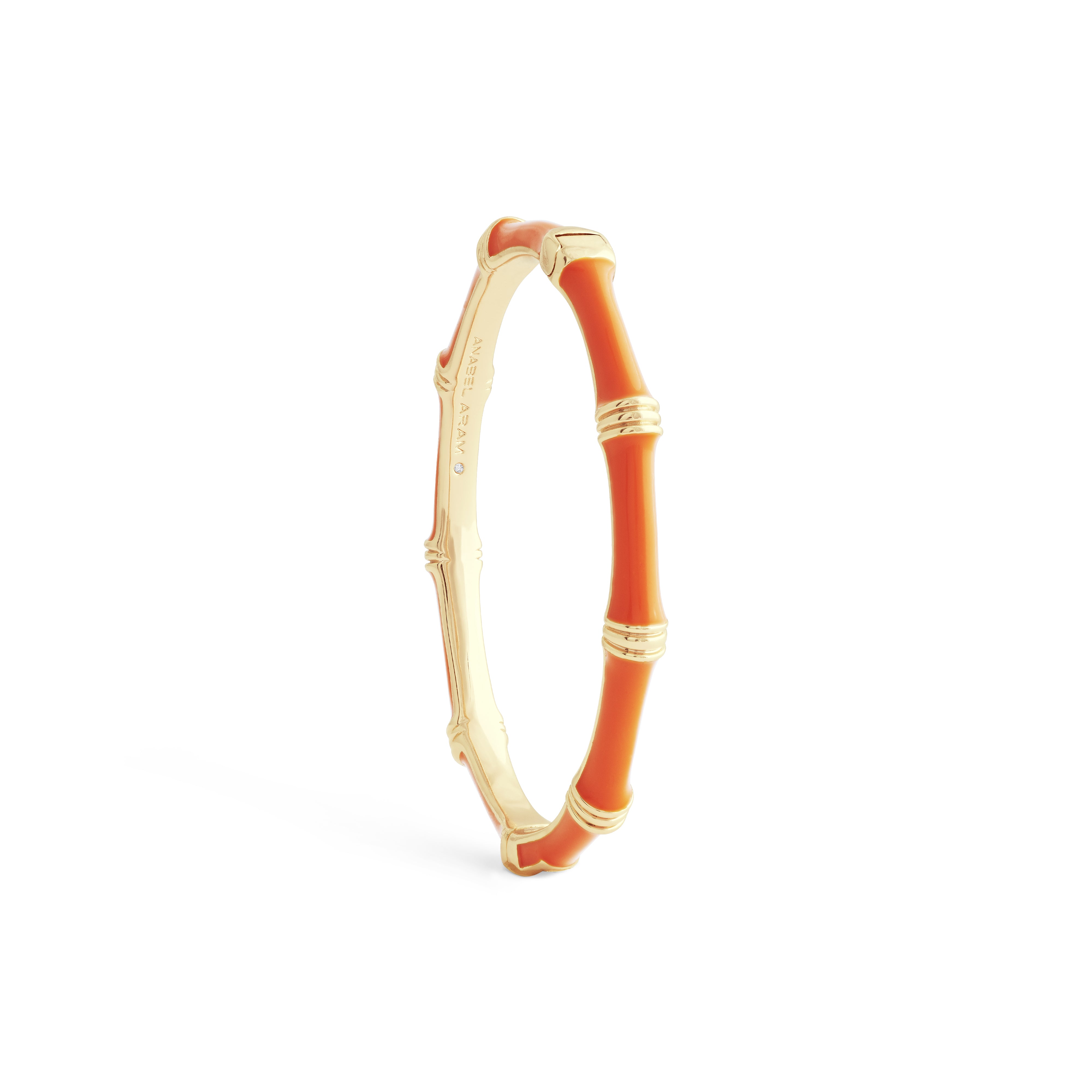 Bamboo Enameled Hinged Bangle (Small)