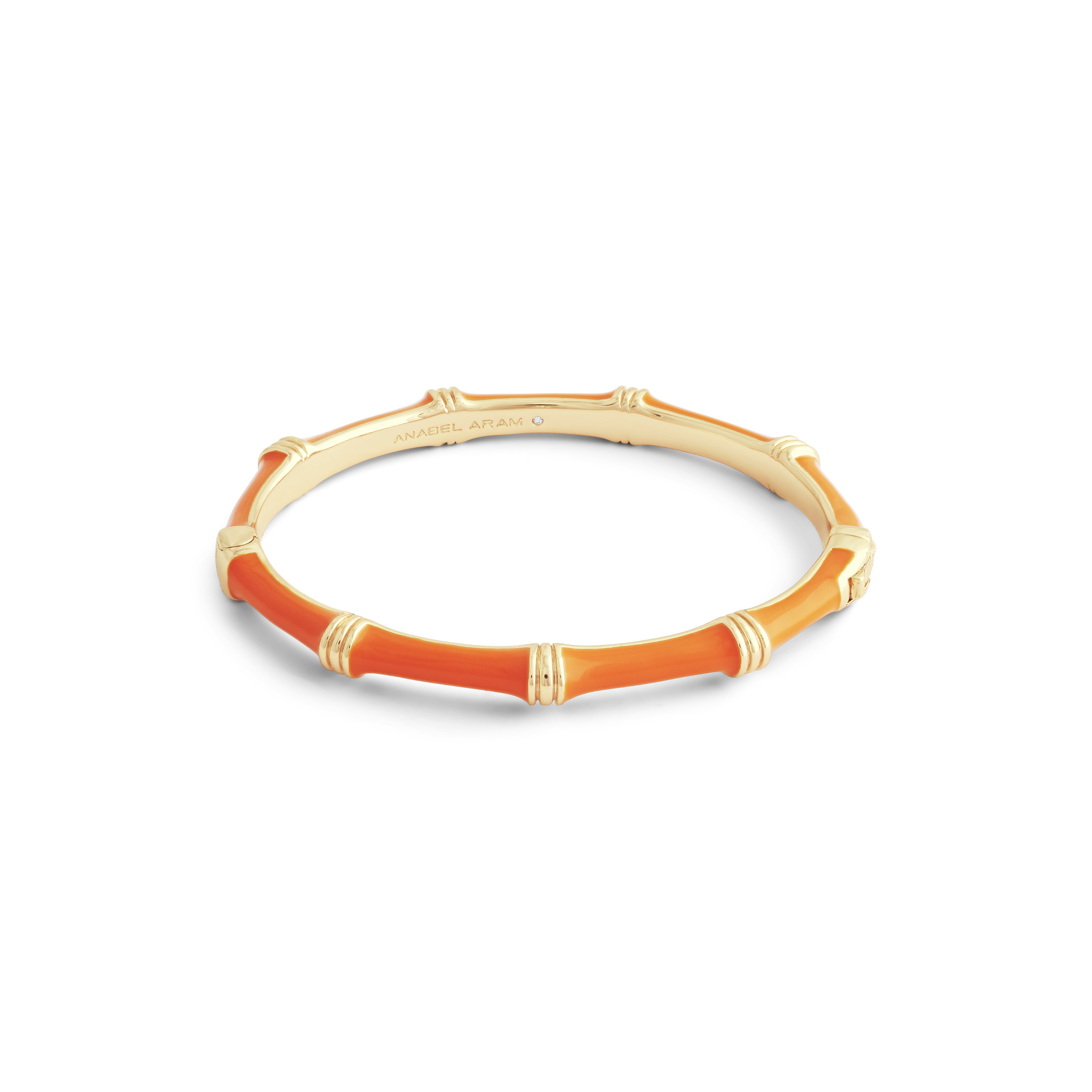 Bamboo Enameled Hinged Bangle (Small)
