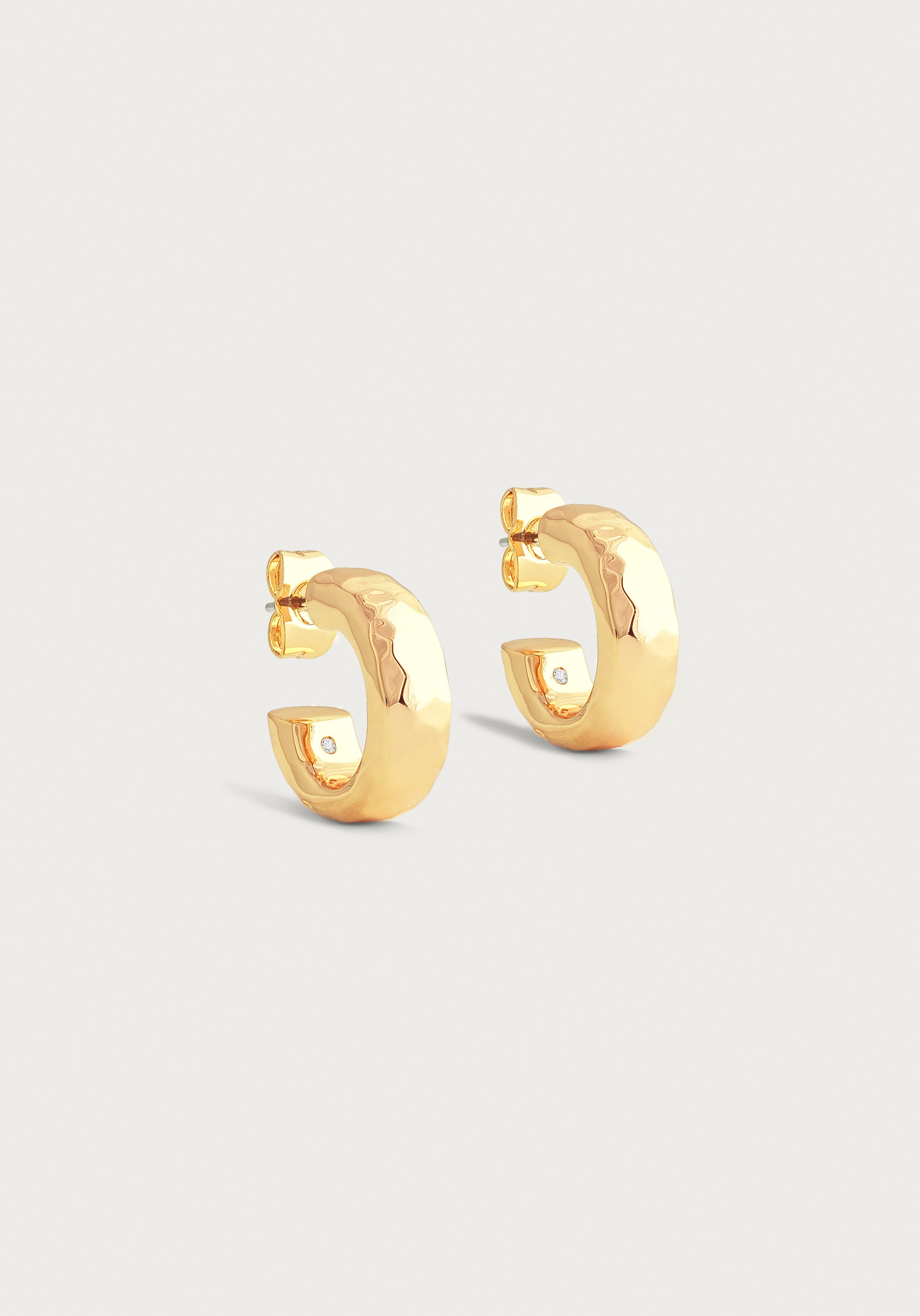 Farrier Huggie Hoop Earrings, Gold