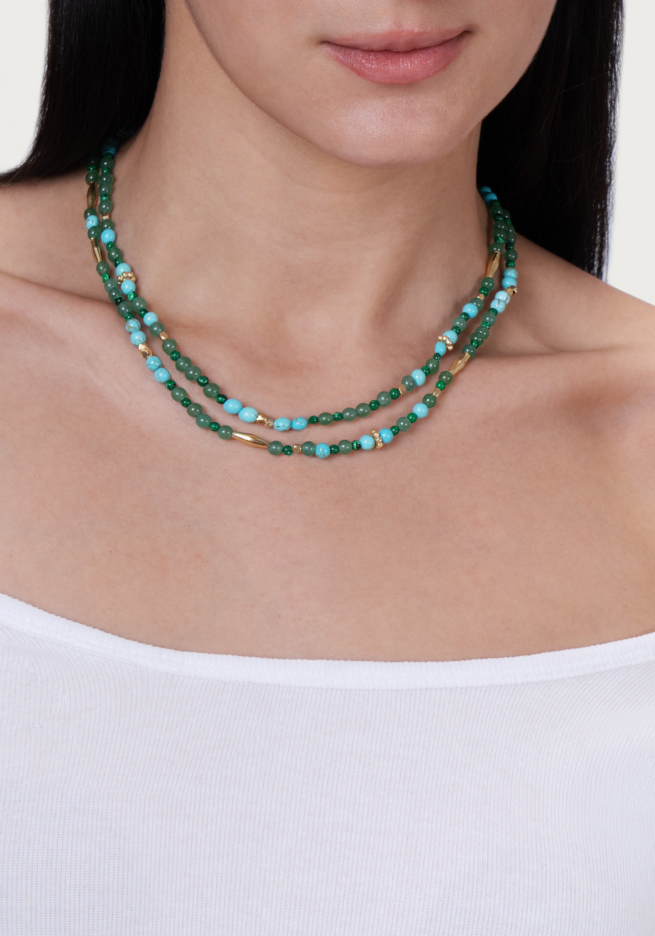 Milos Beaded Necklace - Turquoise