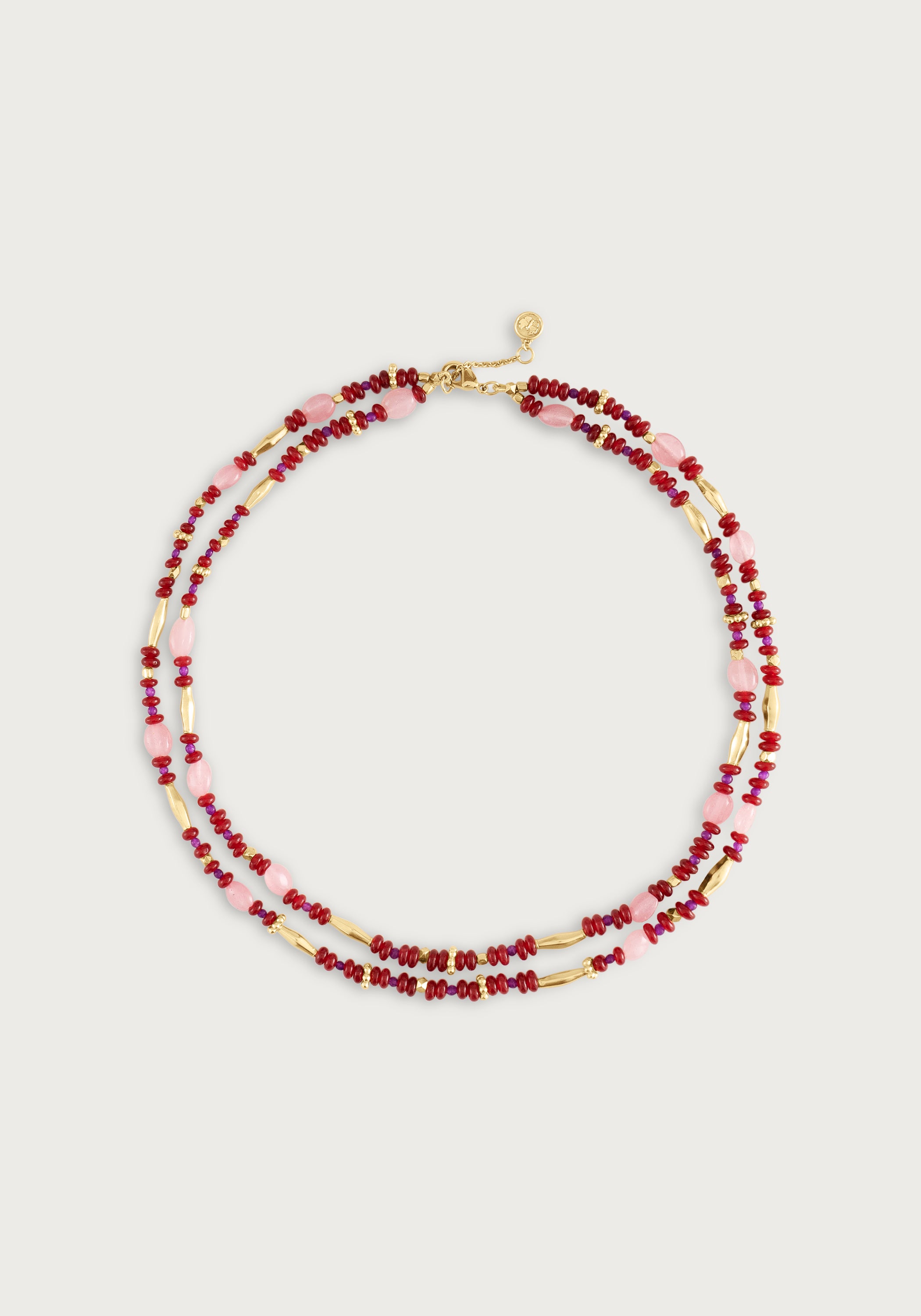 Milos Beaded Necklace - Rose