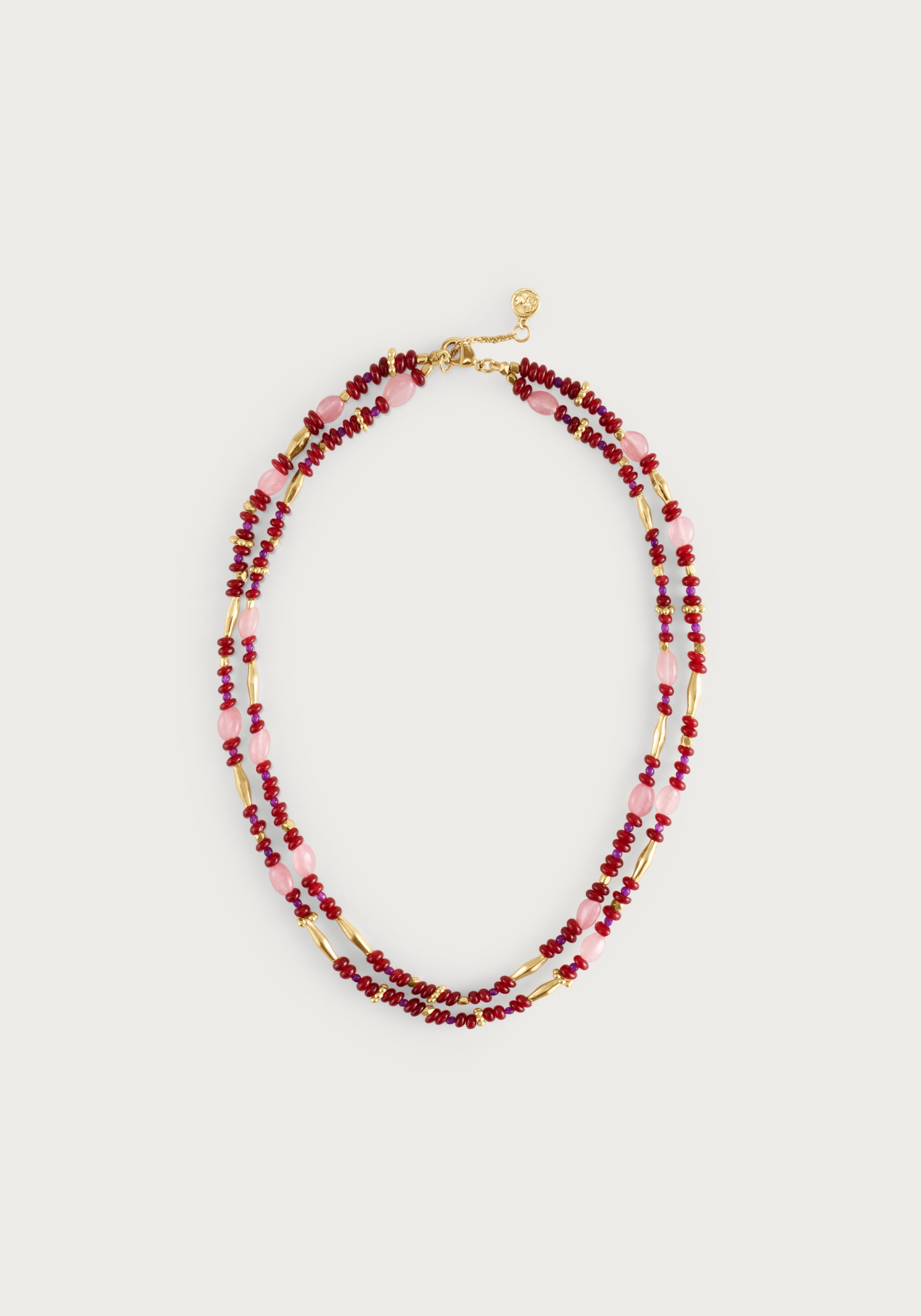 Milos Beaded Necklace - Rose