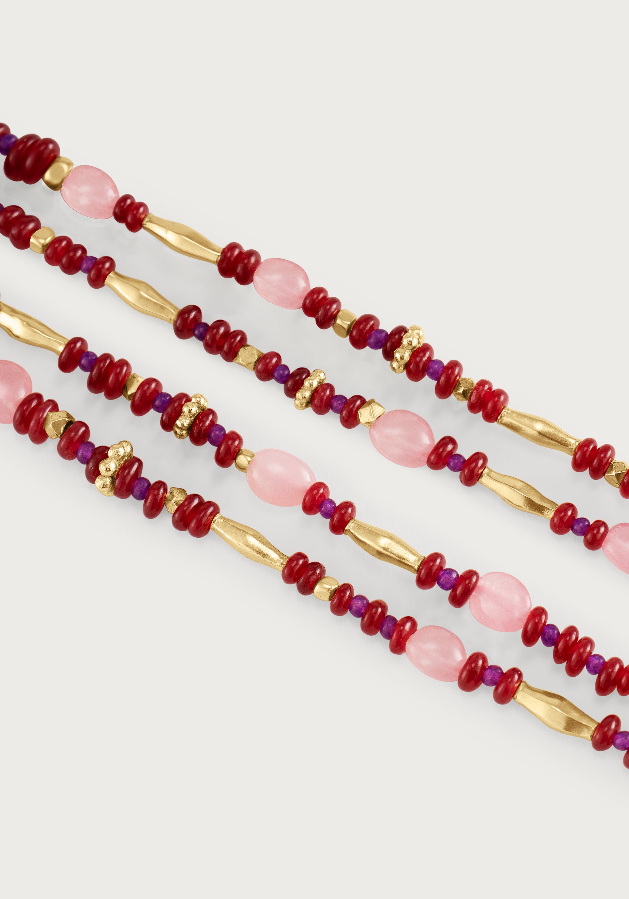 Milos Beaded Necklace - Rose