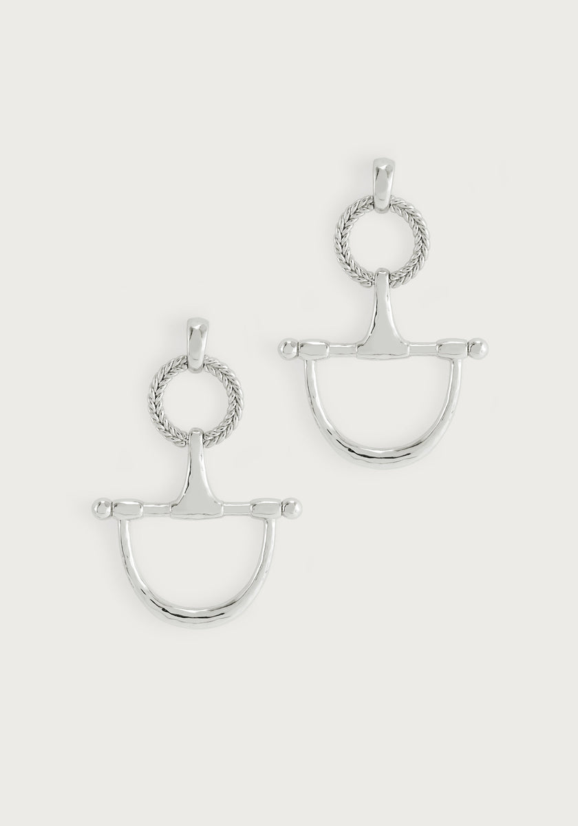 Cheval Bit Drop Earrings, Silver - Anabel Aram