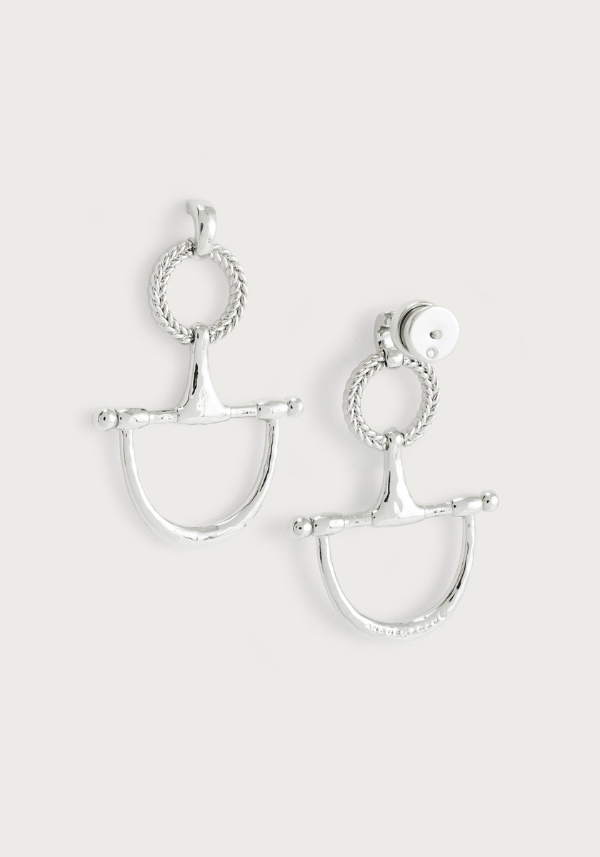 Cheval Bit Drop Earrings, Silver - Anabel Aram