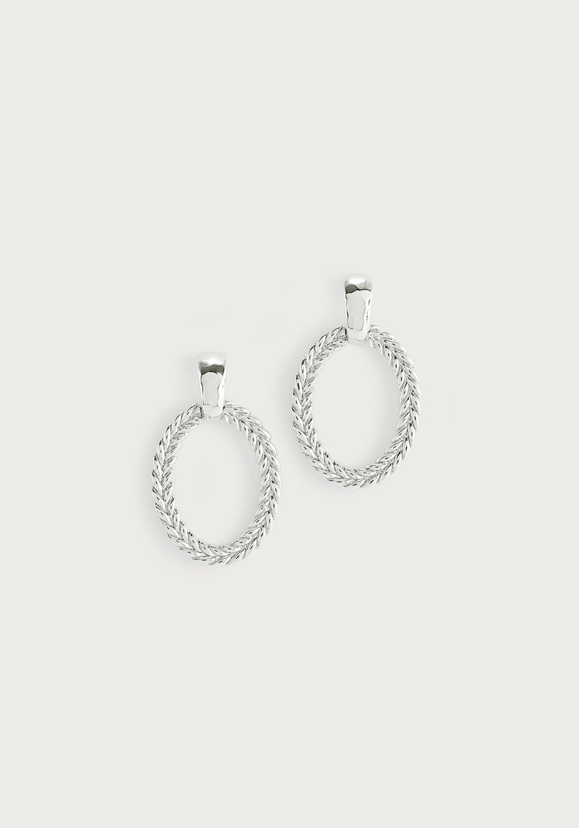 Cheval Ring Earrings, Silver - Anabel Aram