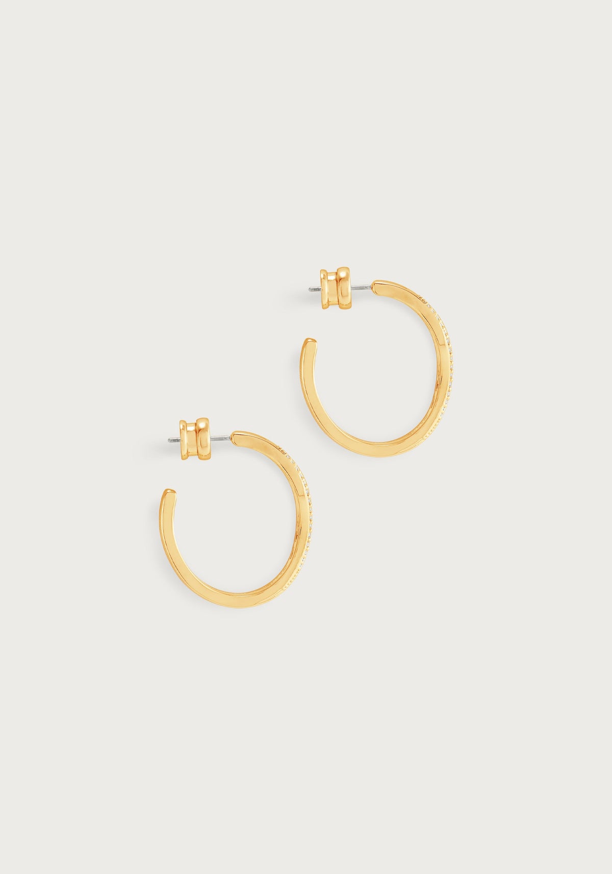 River Wave Pave Hoops, Gold
