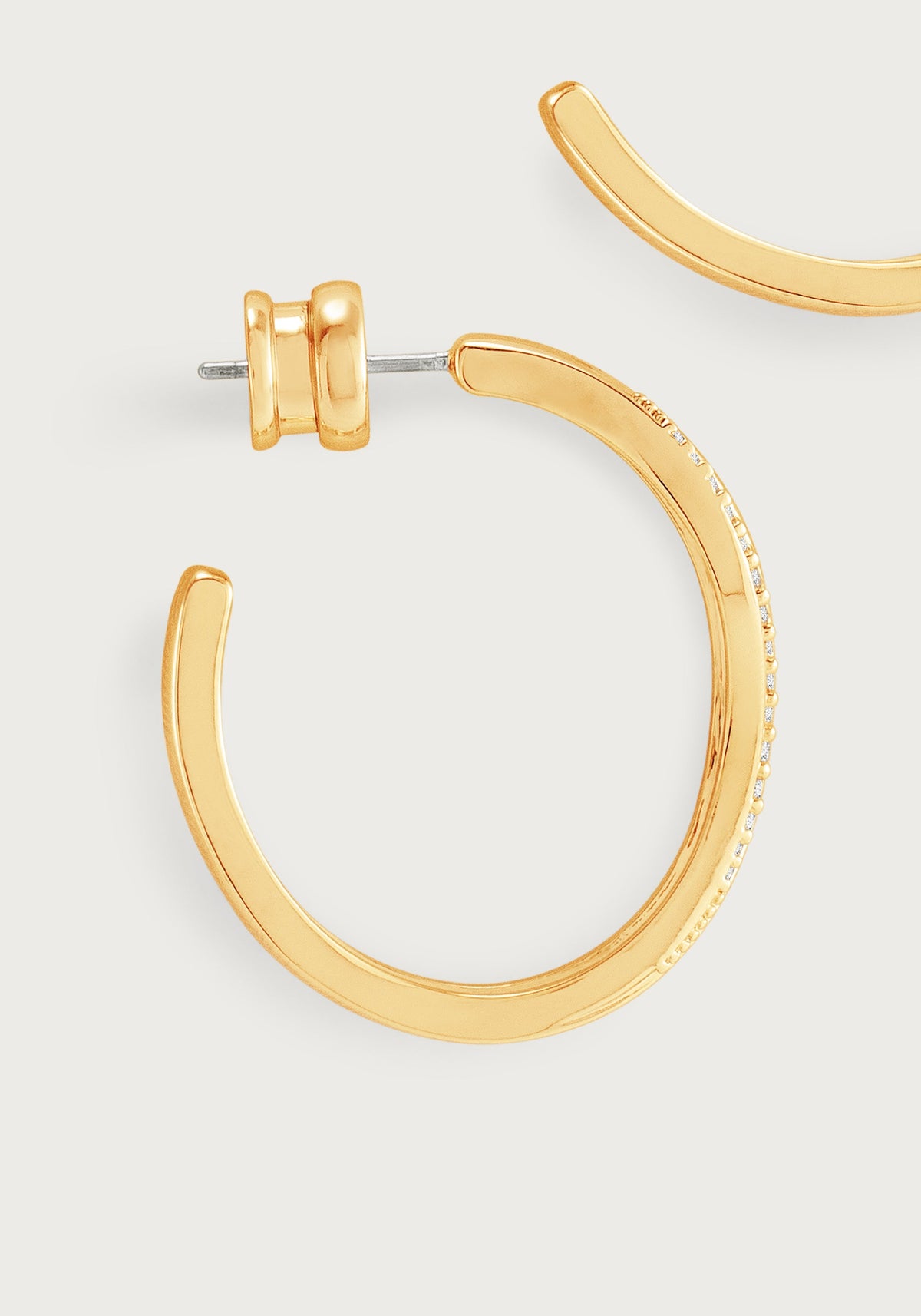 River Wave Pave Hoops, Gold