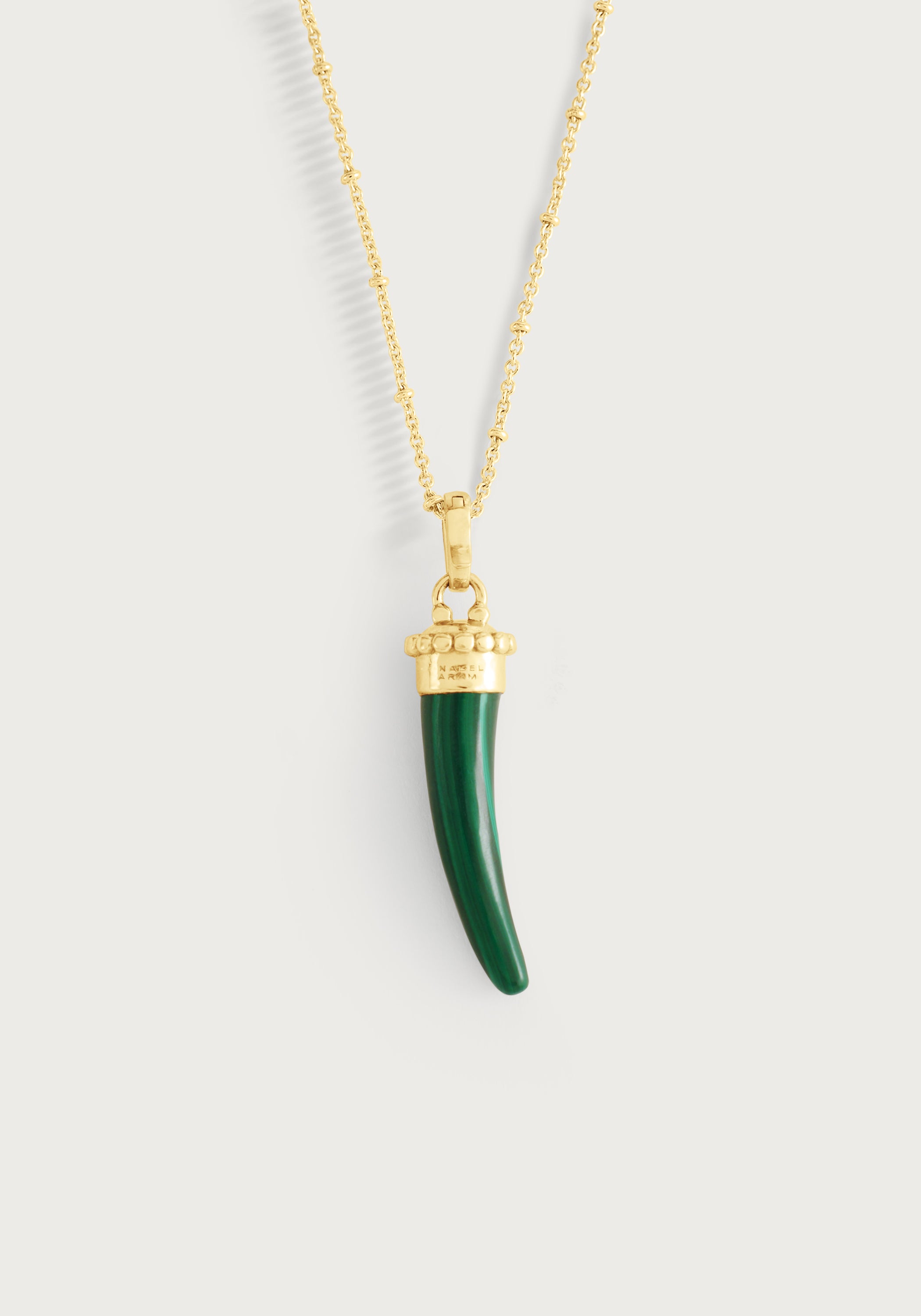 Milos Stone Horn Charm, Malachite