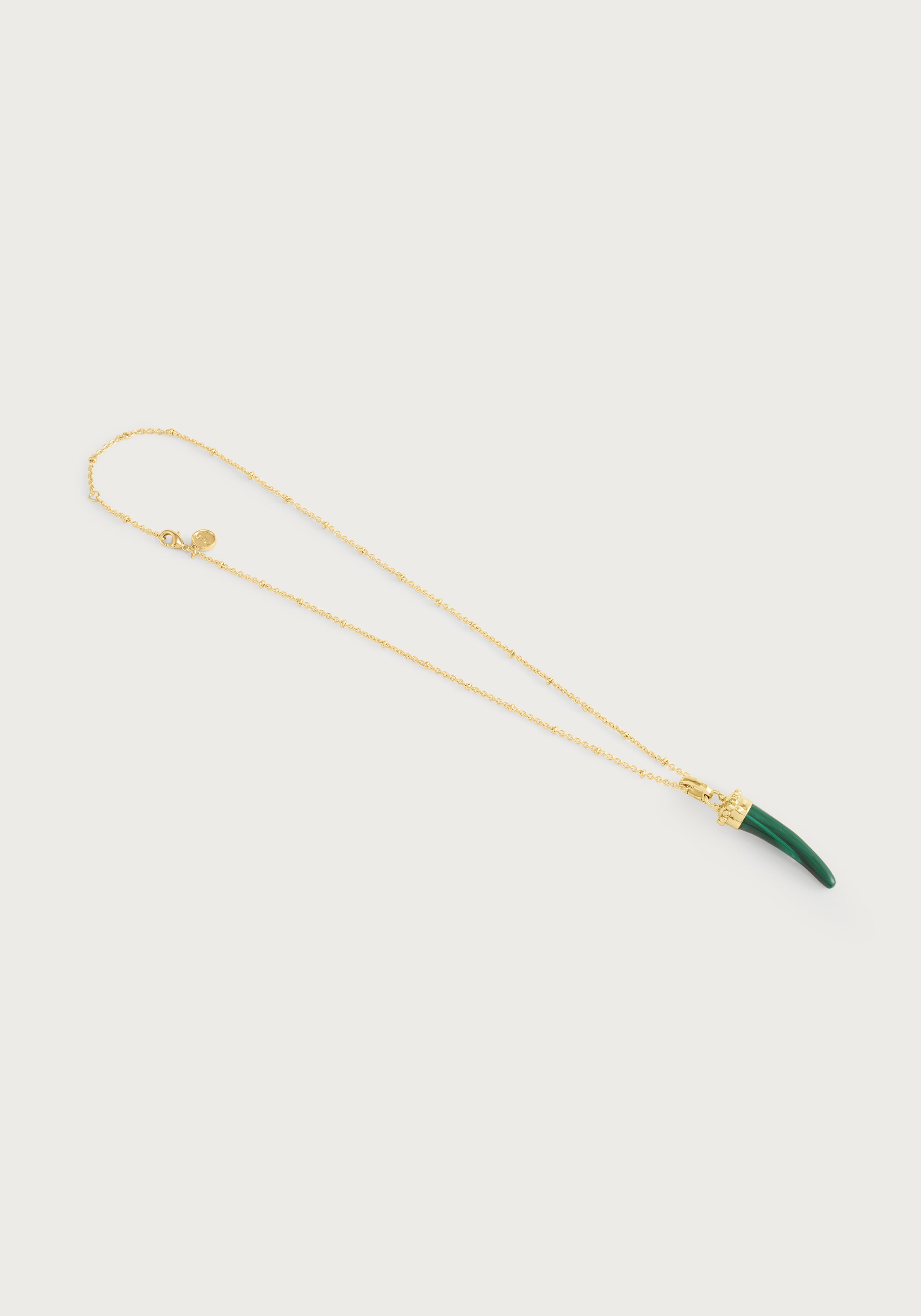 Milos Stone Horn Charm, Malachite