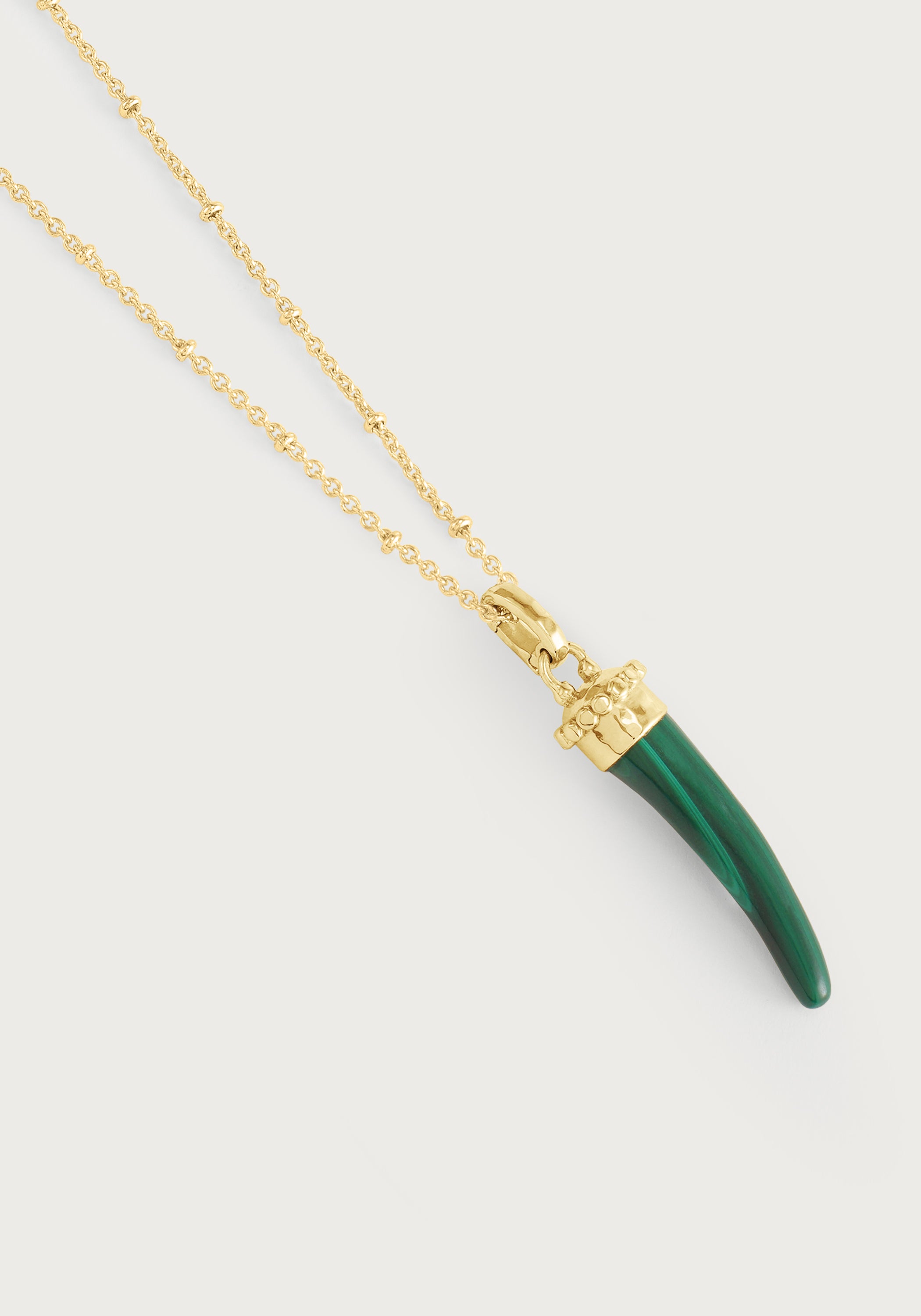 Milos Stone Horn Charm, Malachite