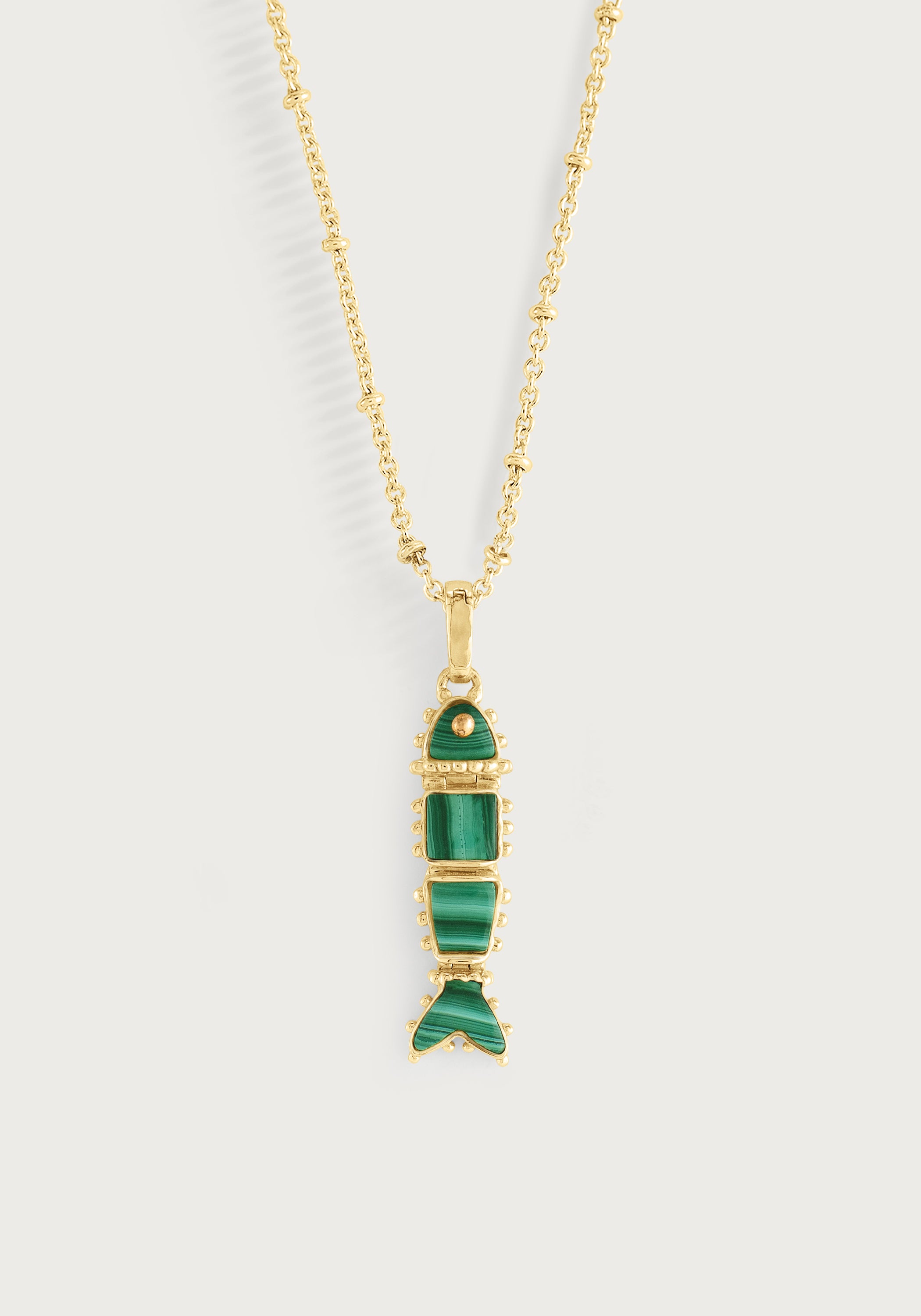 Milos Stone Fish Charm - Malachite