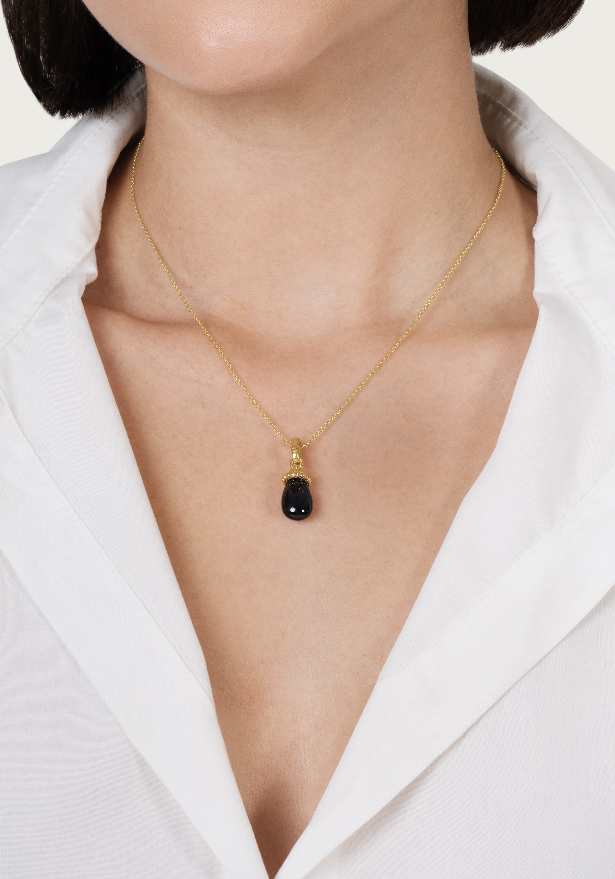 Forza Stone Drop Charm, Black Onyx