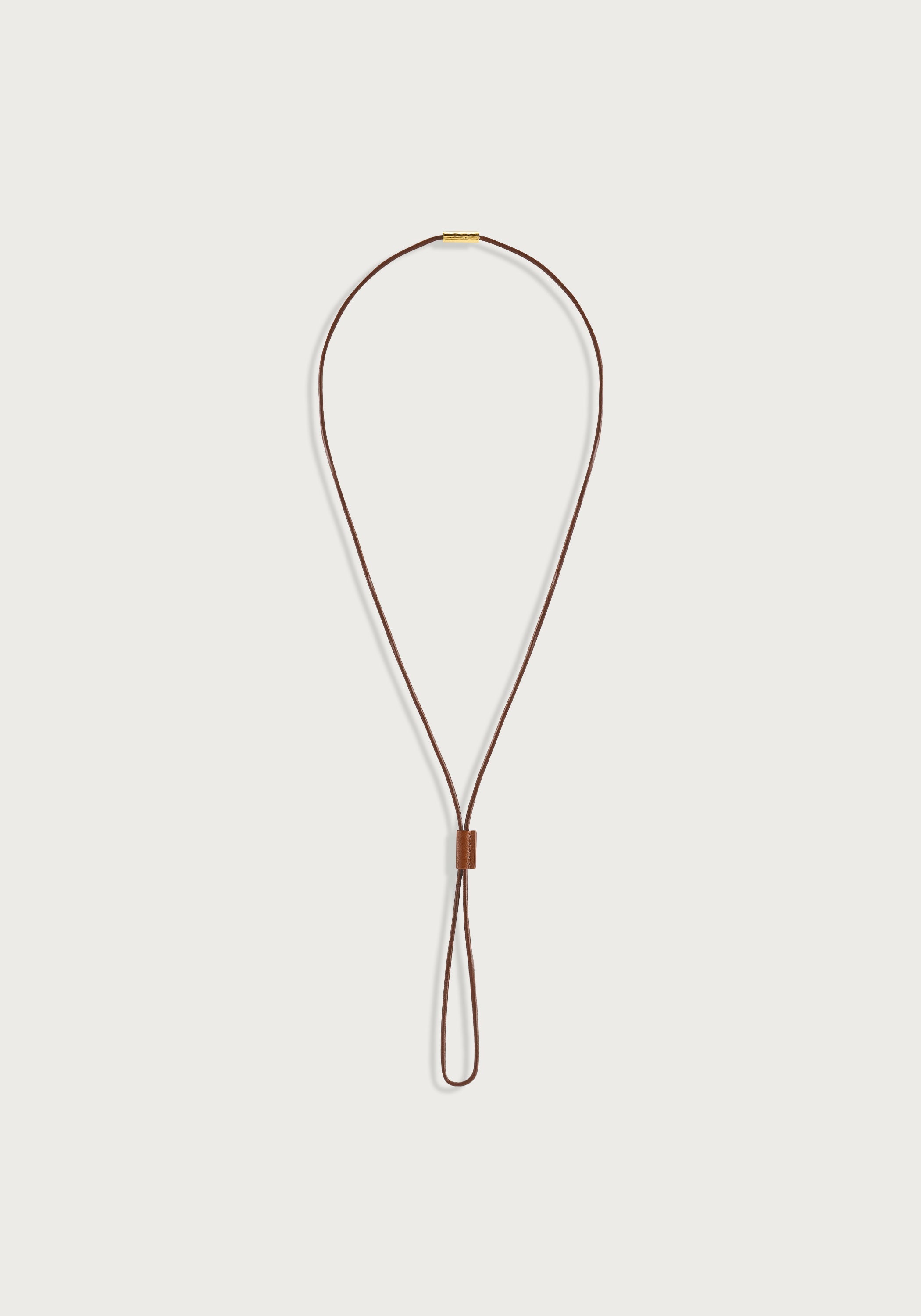 Cheval Leather Necklace, Gold - Anabel Aram