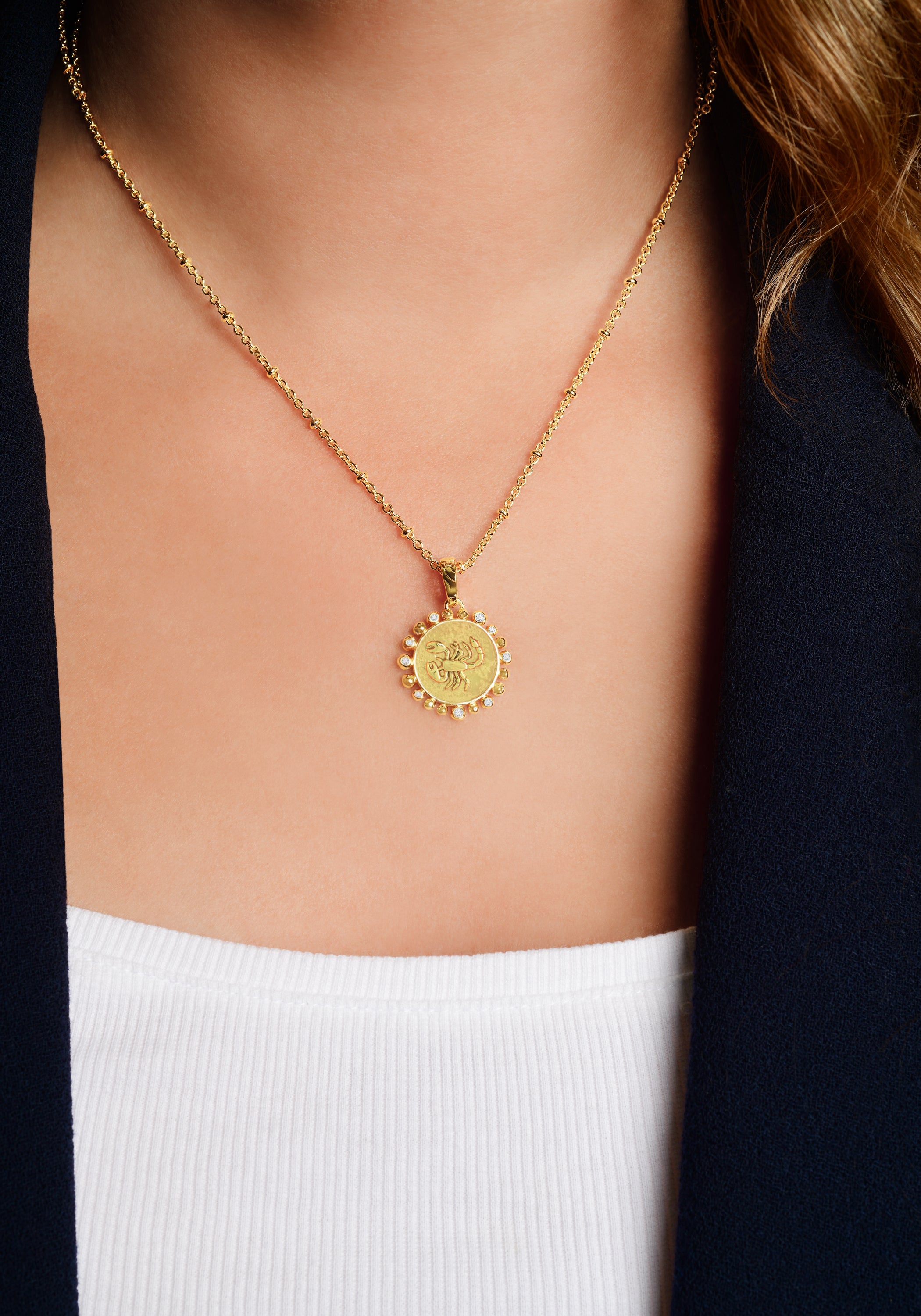 Zodiac Pendant Necklace, Scorpio