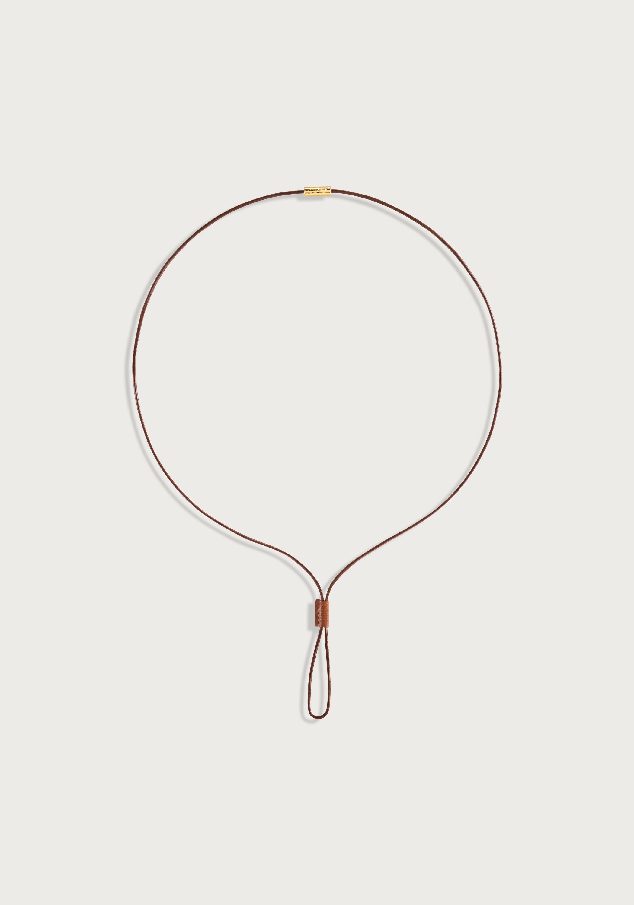Cheval Leather Necklace, Gold