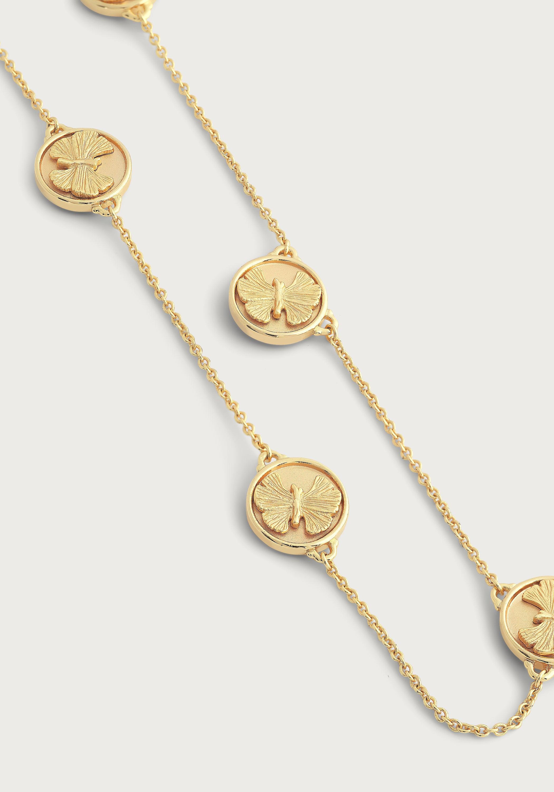 Butterfly Coin Stationary Necklace - Anabel Aram