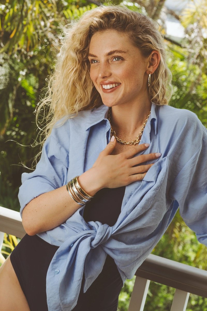 Farrier Wide Hinged Bangle - Anabel Aram