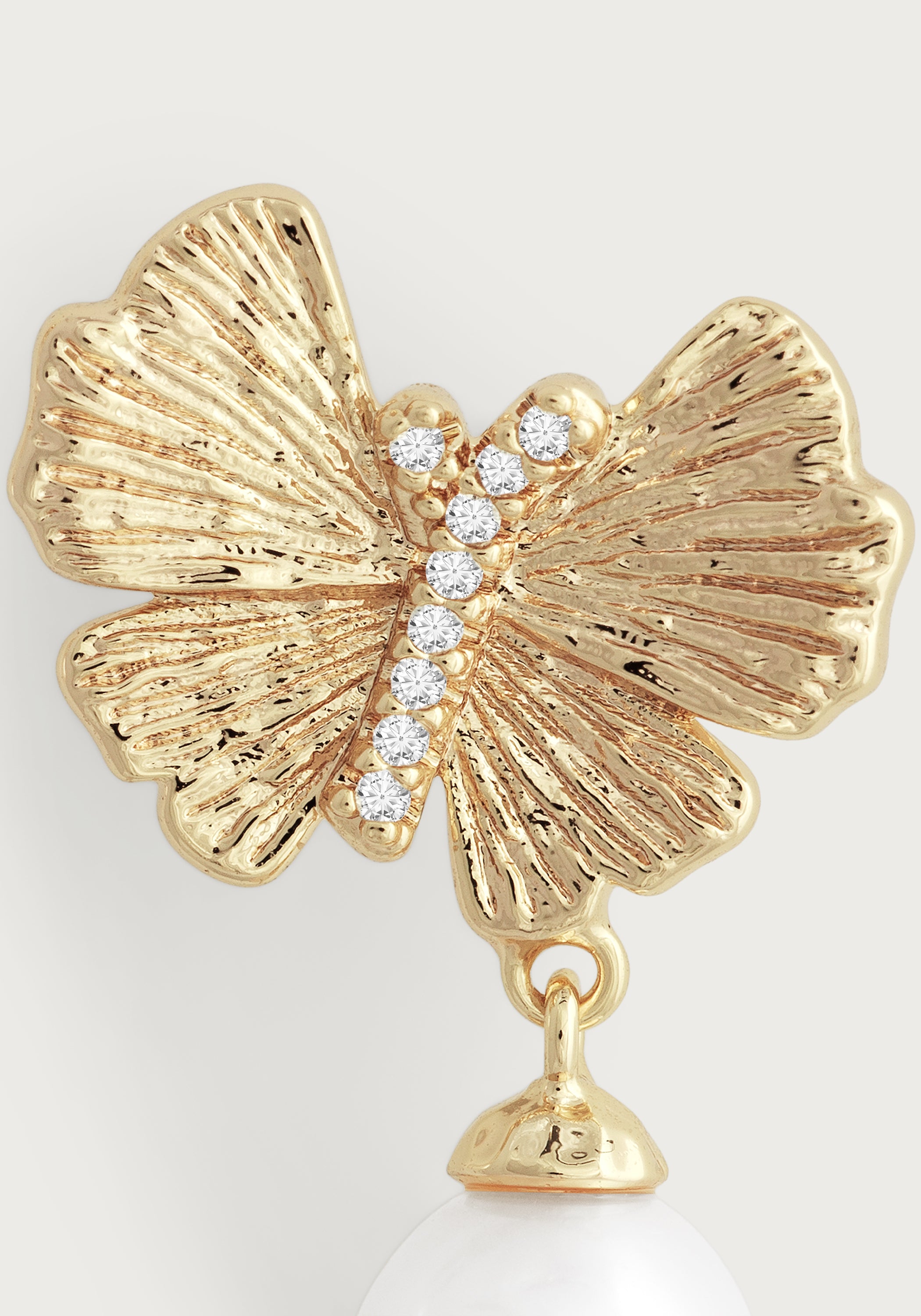 Butterfly With Pearl Drop Earrings – Anabel Aram