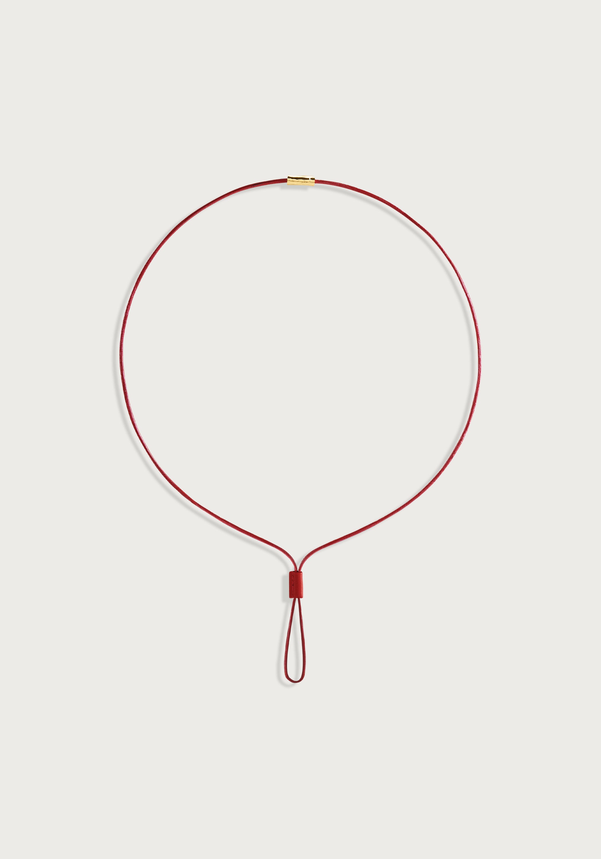 Cheval Leather Necklace, Gold