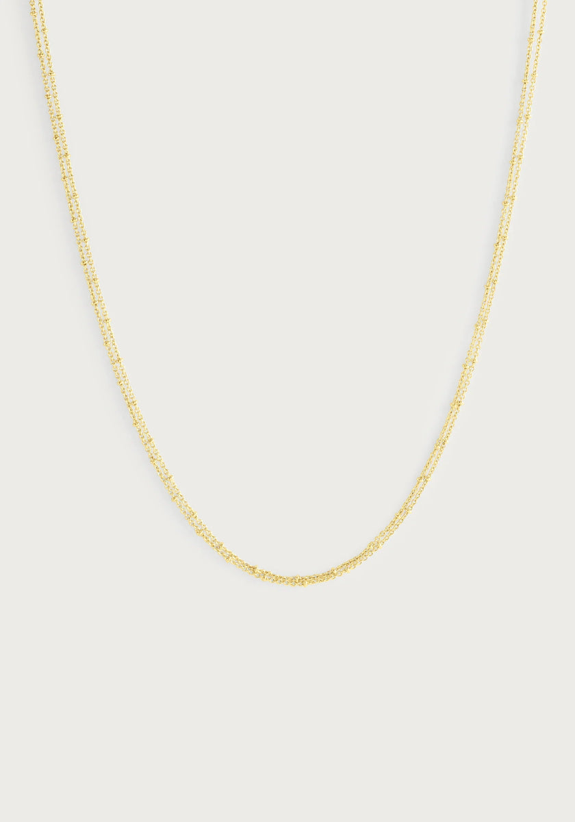 Molten Double Chain Necklace, Gold - Anabel Aram
