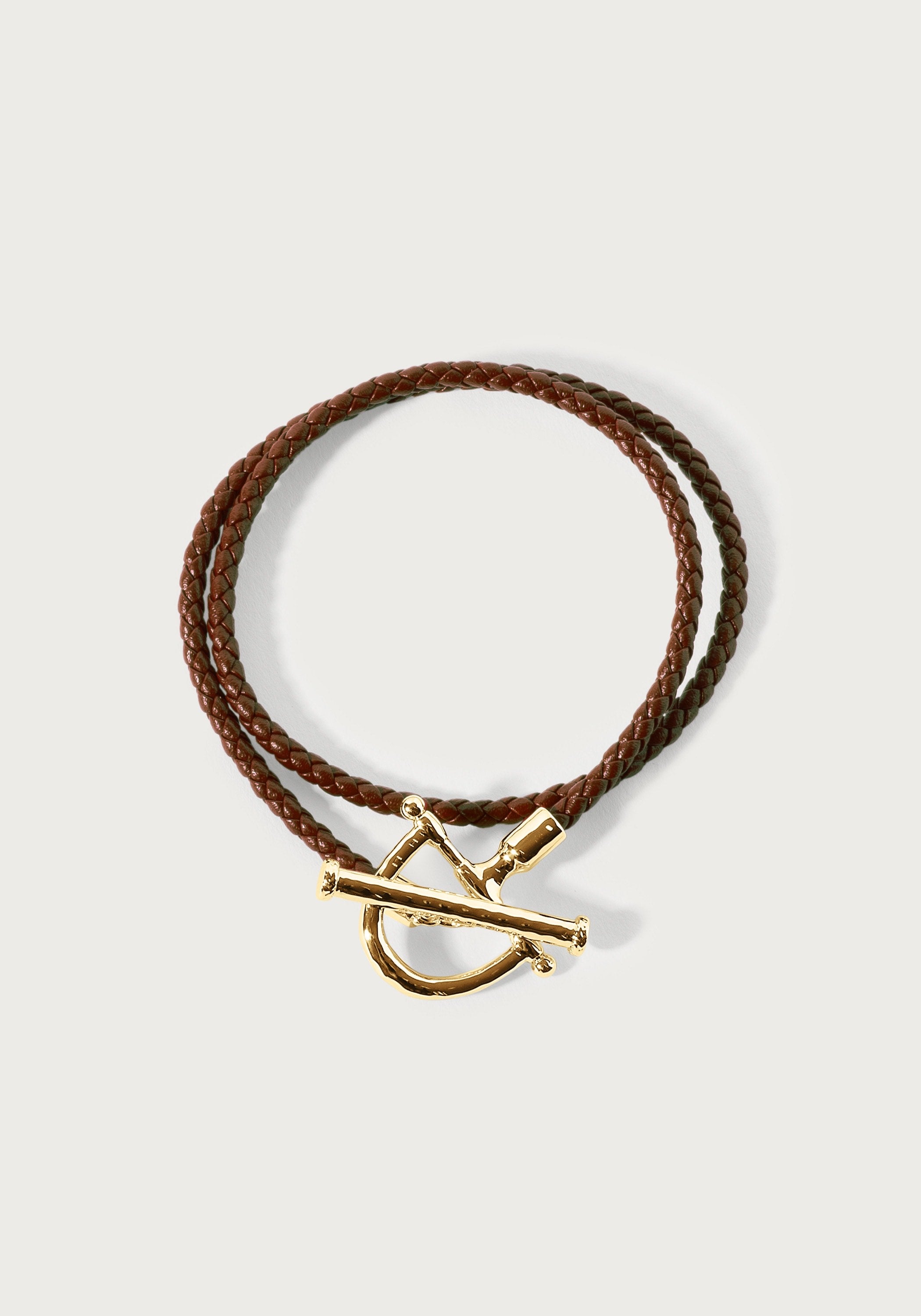 Cheval Leather Wrap Bracelet, Gold