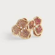 Double Orchid Pave Ring - Anabel Aram