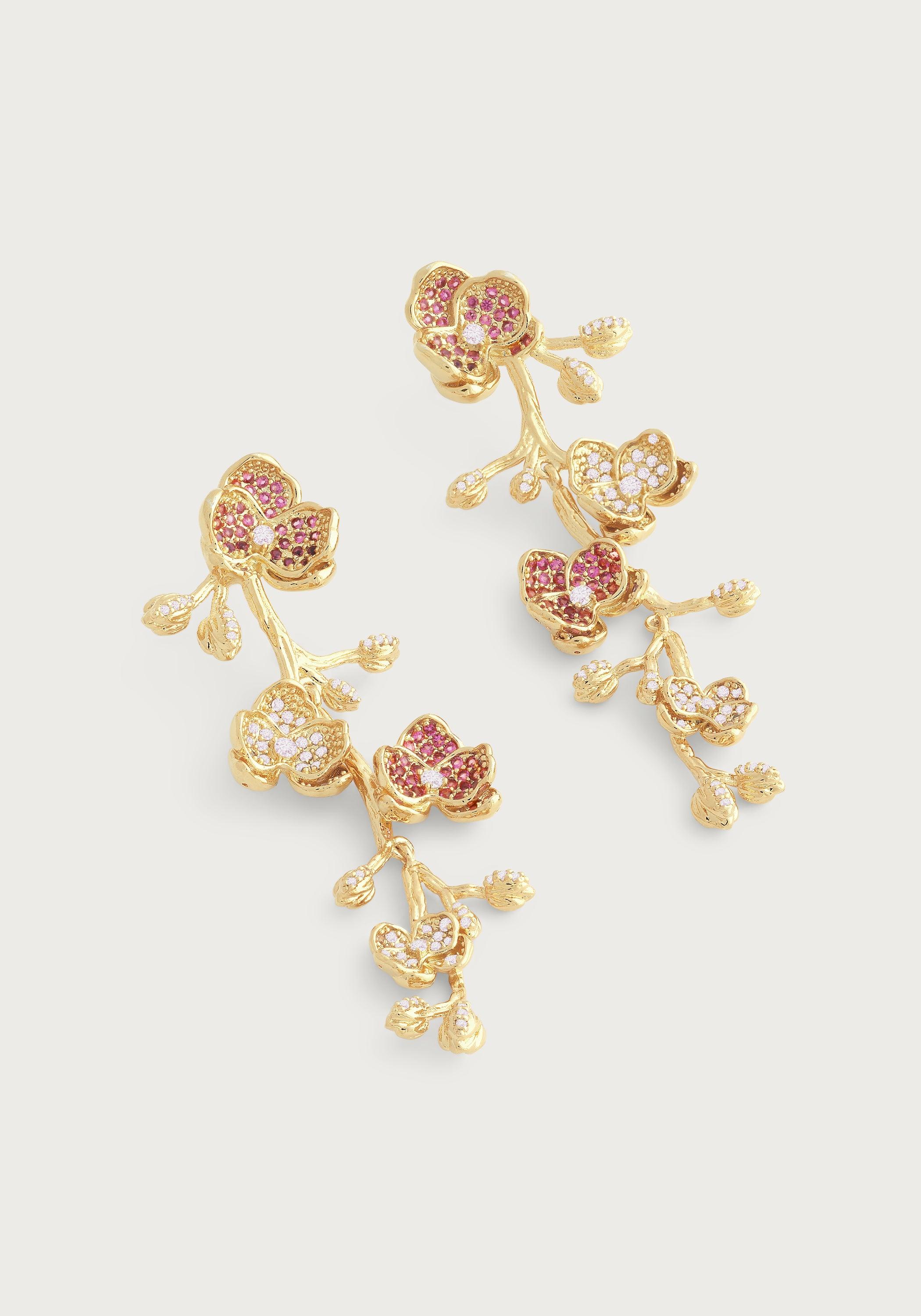 Orchid Pave Dangle Earrings - Anabel Aram