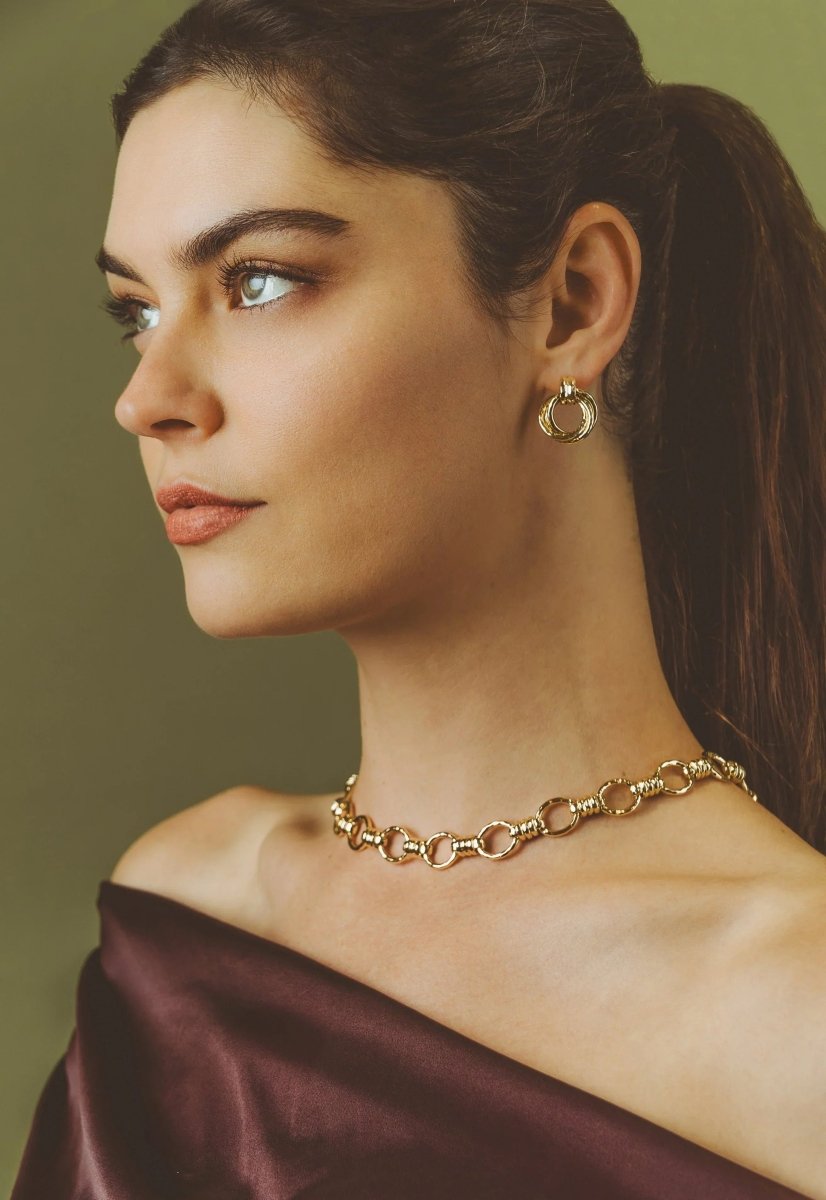 Neptune Triple Ring Earrings - Anabel Aram