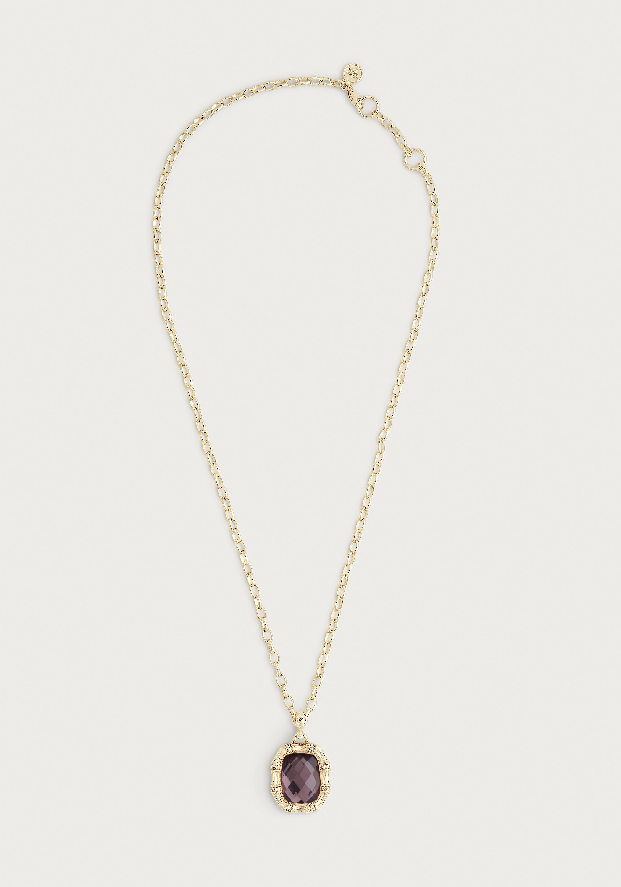 Bamboo With Stone Pendant Necklace - Gemstones