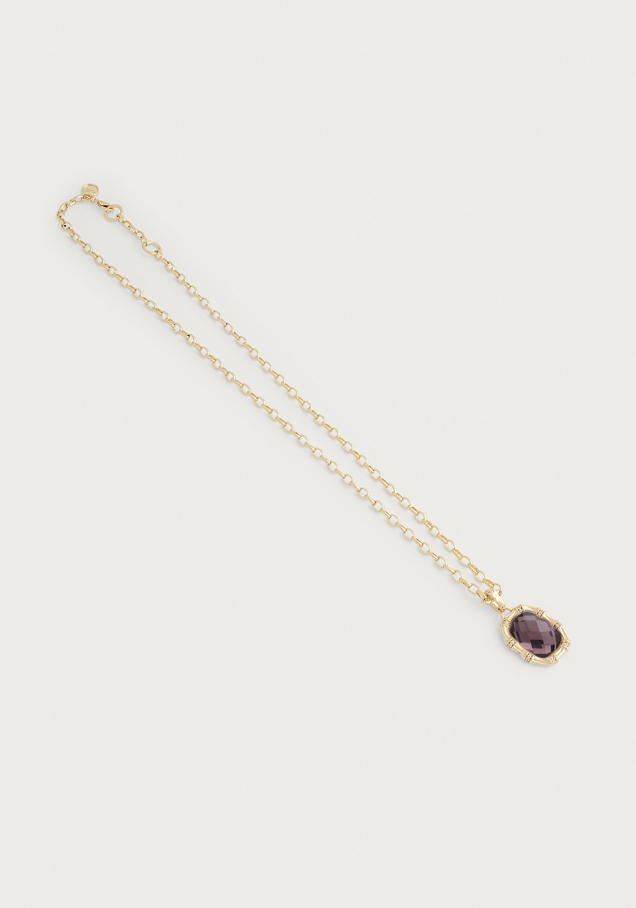 Bamboo With Stone Pendant Necklace - Gemstones
