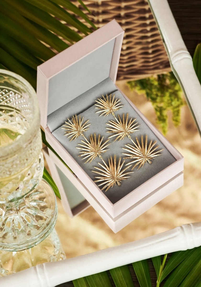 Triple Fan Palm Dangle Earrings - Anabel Aram