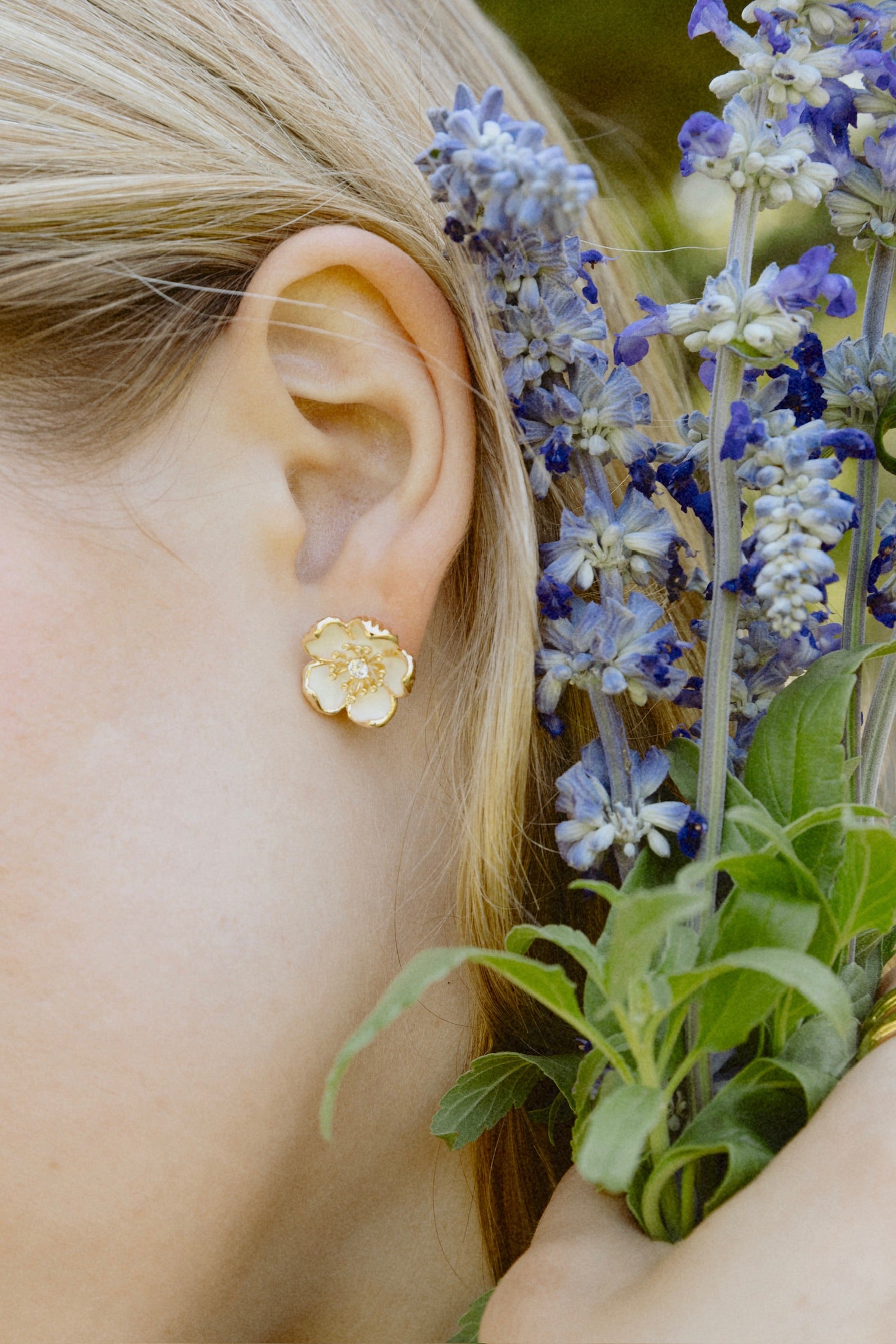 Wildflowers Enameled Stud Earrings