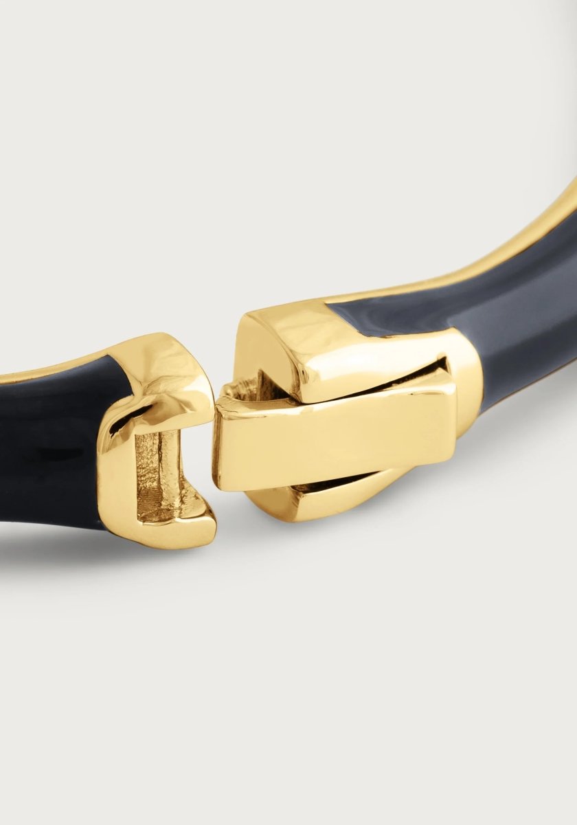 Bamboo Enameled Hinged Bangle - Anabel Aram