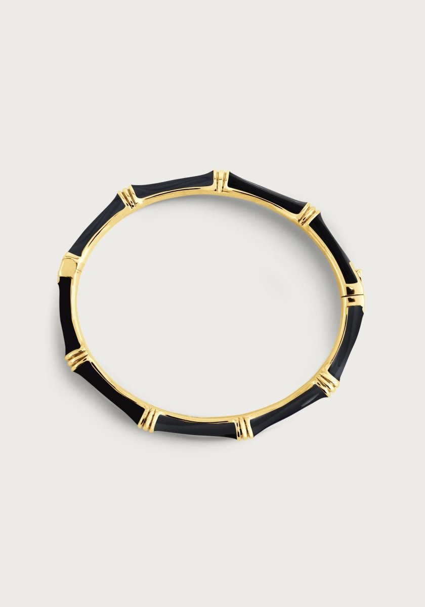 Bamboo Enameled Hinged Bangle - Anabel Aram