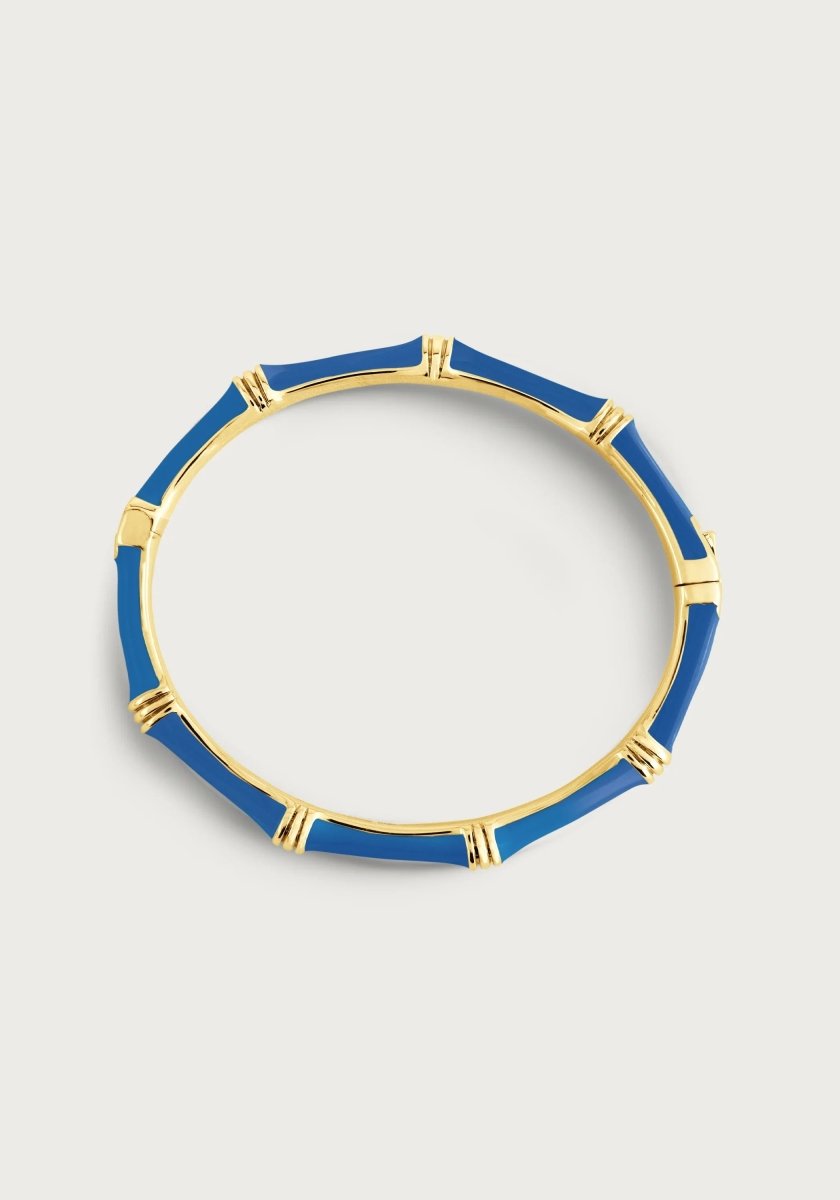 Bamboo Enameled Hinged Bangle - Anabel Aram